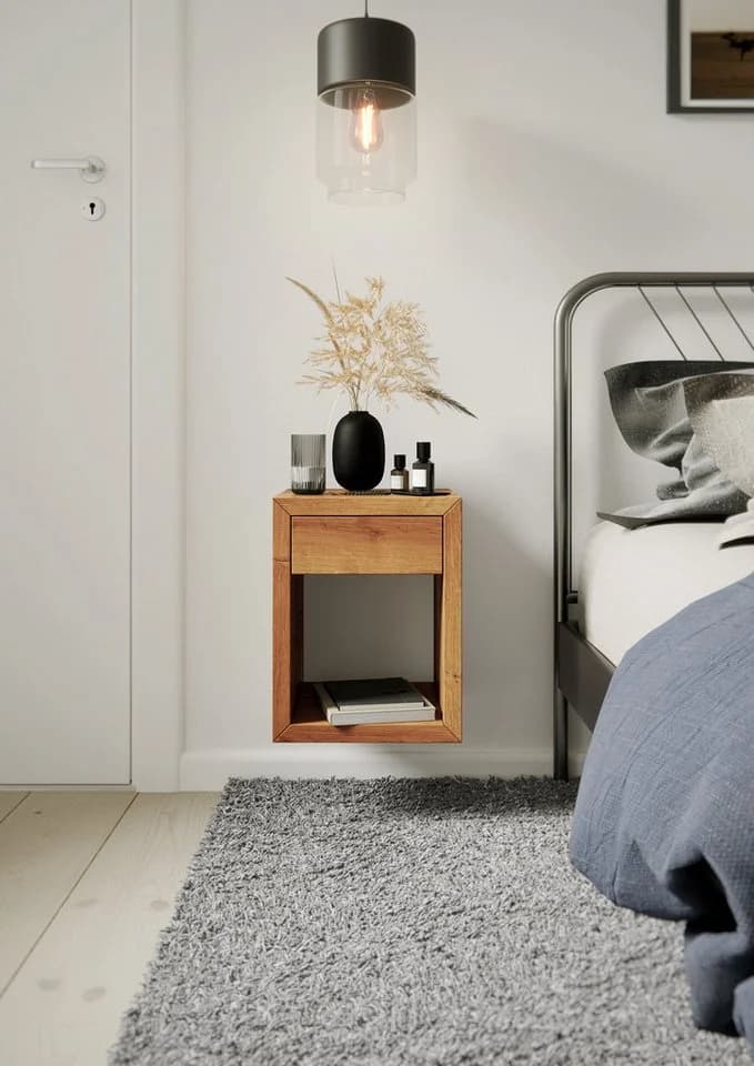 Woodek Design Nachttisch HUGO 2er-Set Massivholz Eiche Matt Lackiert - Bild 3