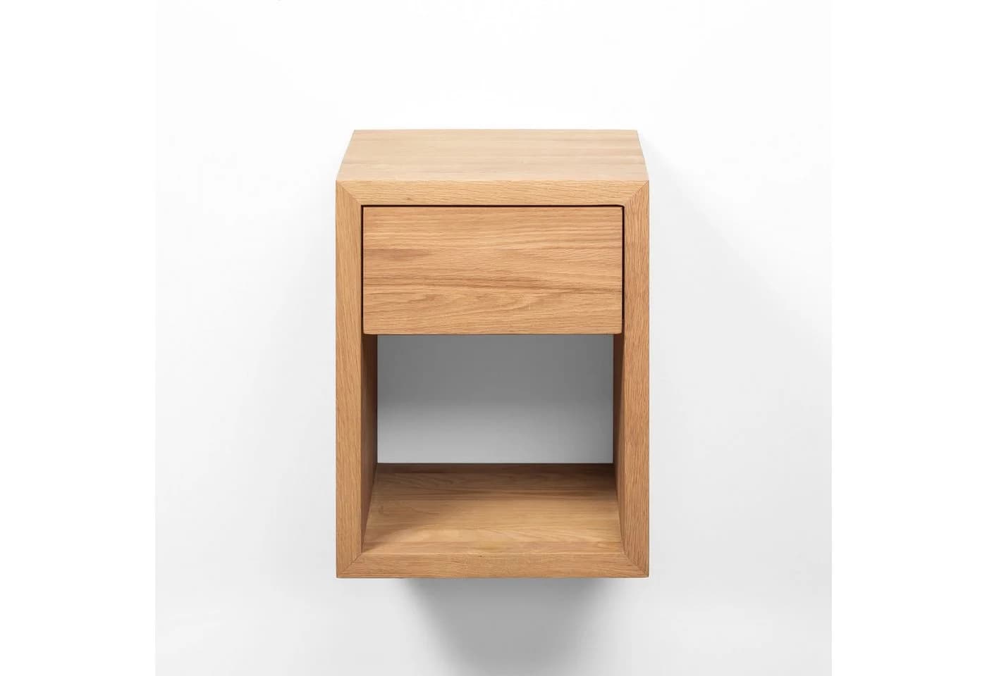 Woodek Design Nachttisch HUGO, schwebendes Wandregal mit Schublade, kompakter Nachtschrank mit Ablage