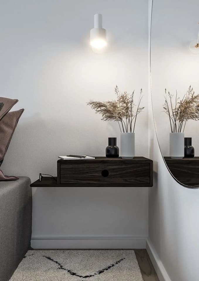 Woodek Design Nachttisch HOPE 2er Set Schwarz Massivholz - Bild 3