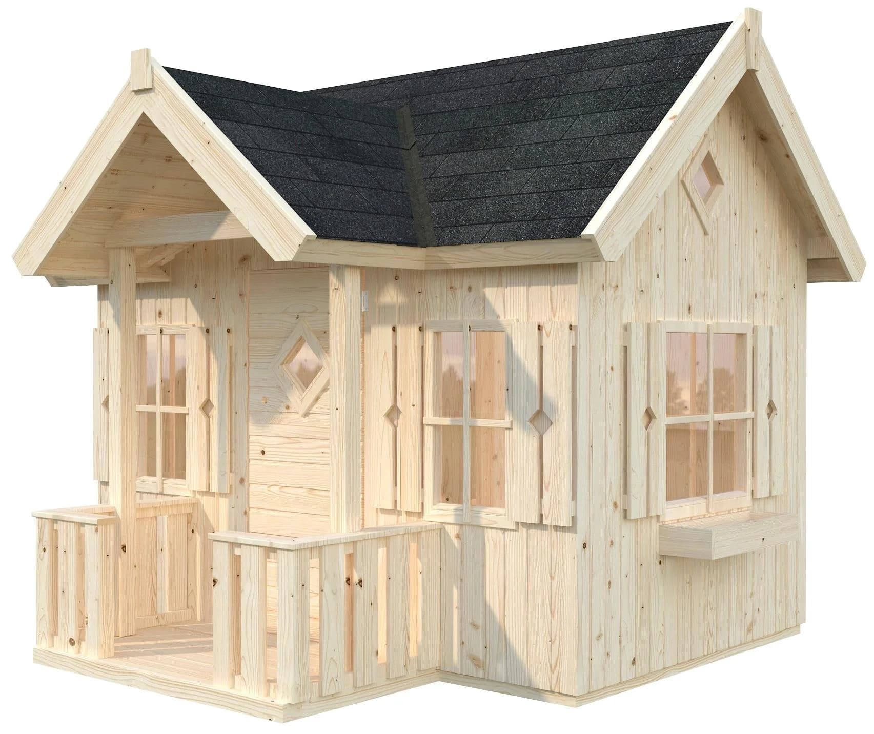 PALMAKO Spielhaus Jennie 3,6 m² Beige Natur mit Terrasse