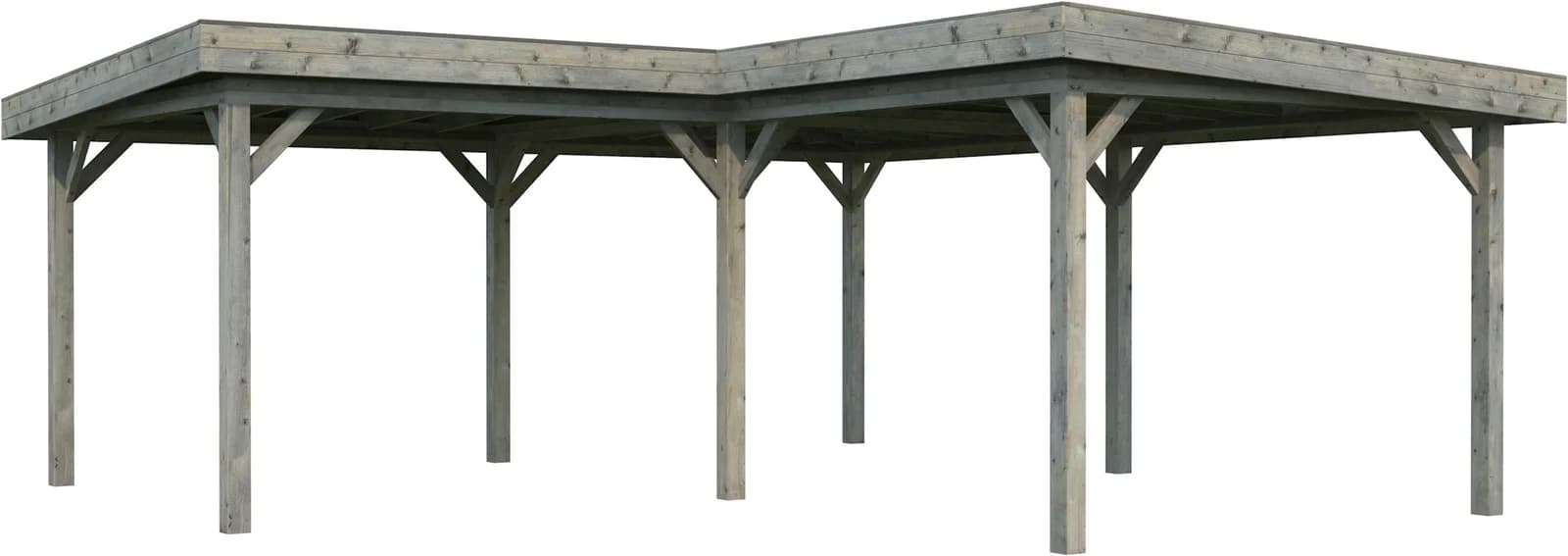 PALMAKO Holzpavillon Lenna 24,9 m² grau tauchimprägniert