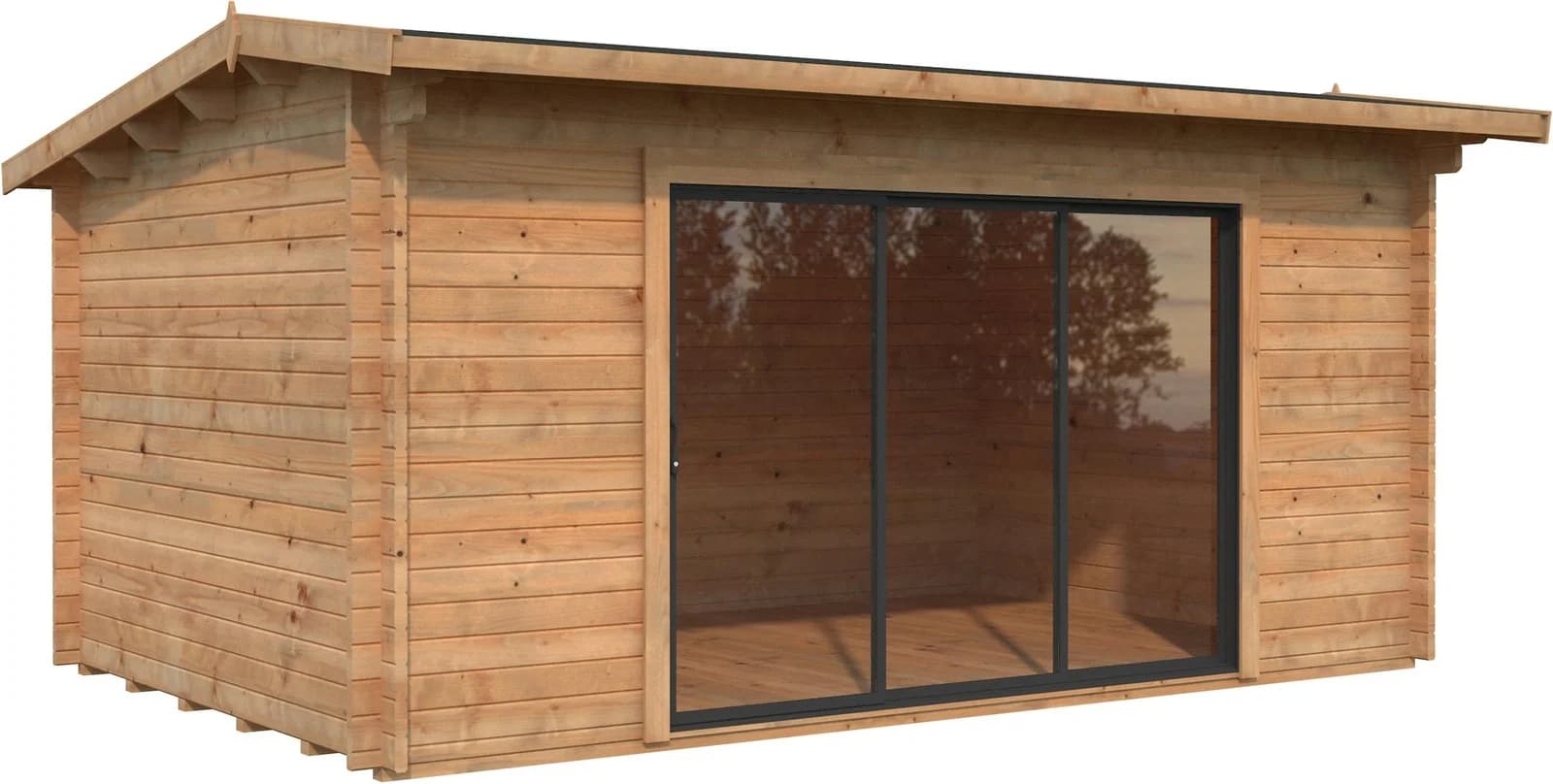 PALMAKO Gartenhaus Ines 13,7 m² Massivholz Satteldach