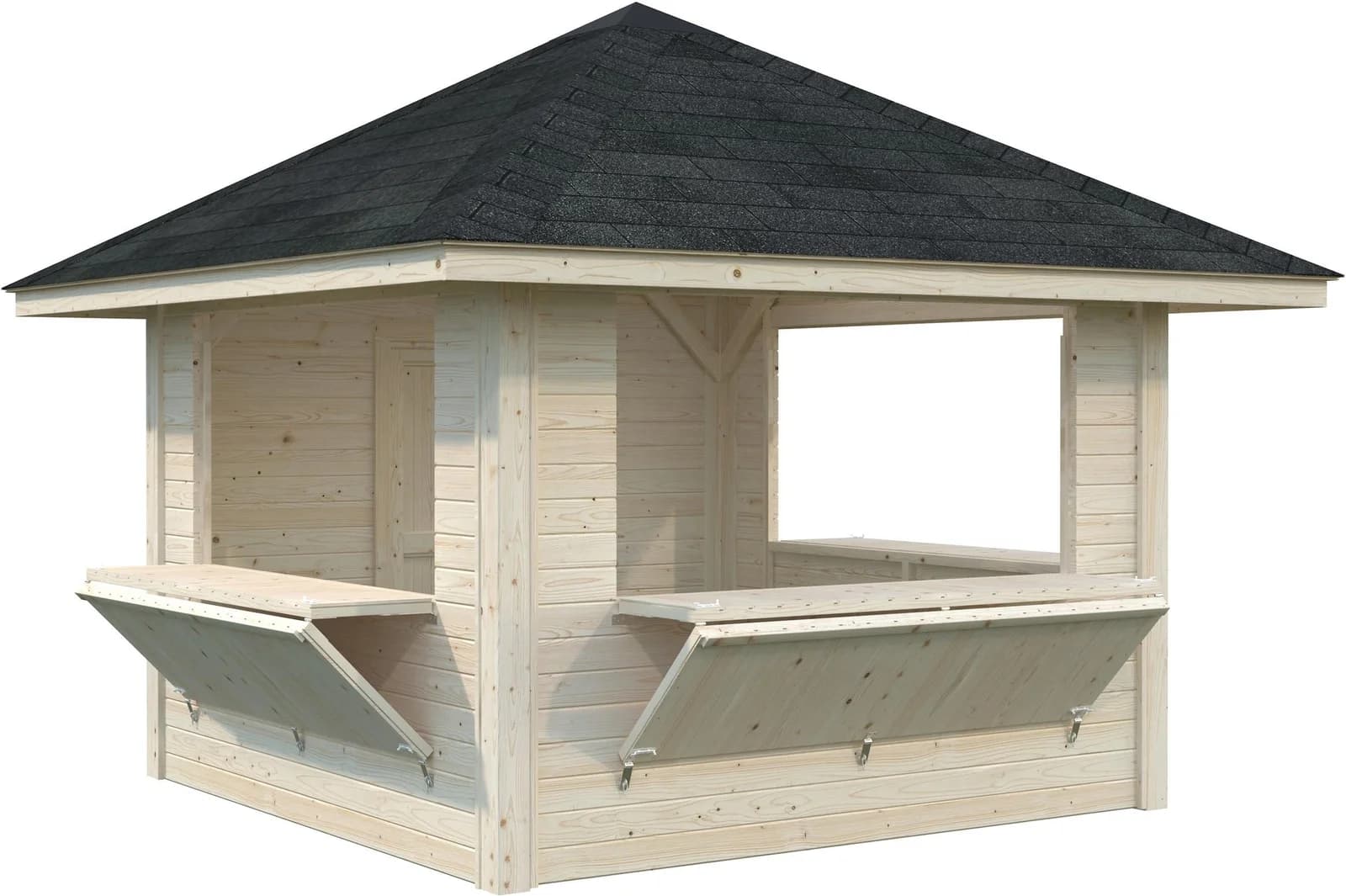 PALMAKO Holzpavillon Bianca 8,3 m² Fichte braun imprägniert