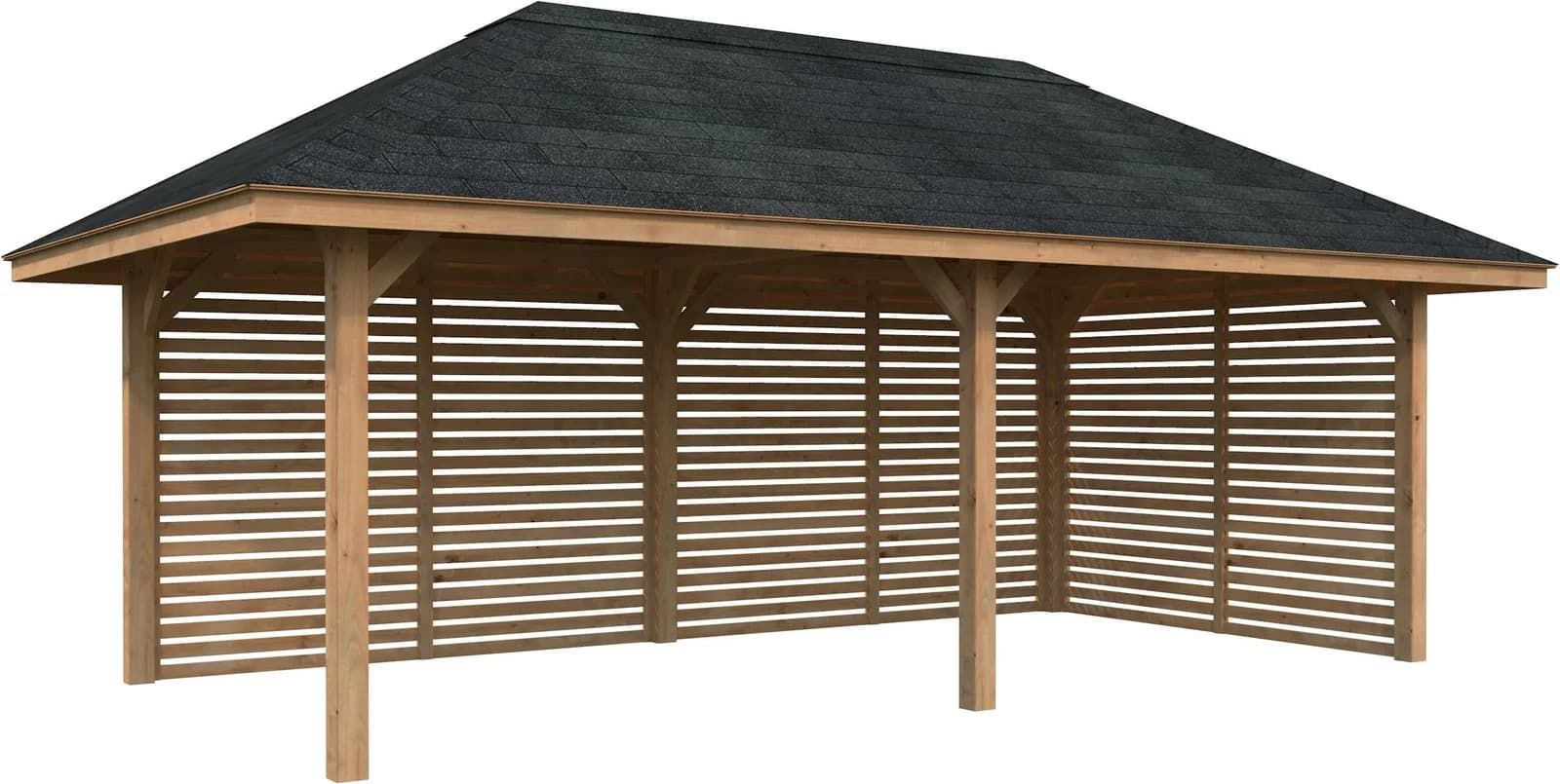 PALMAKO Holzpavillon Bianca 16,6 m² Braun Tauchimprägniert