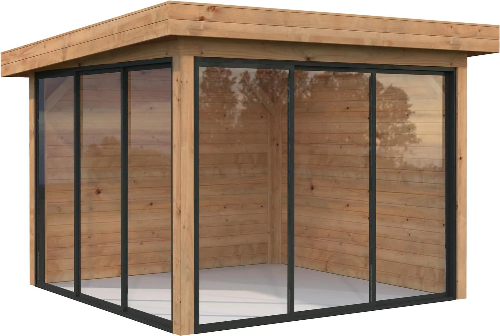 PALMAKO Gartenhaus Lenna 8,3 m² Massivholz Fichte hellbraun Pultdach