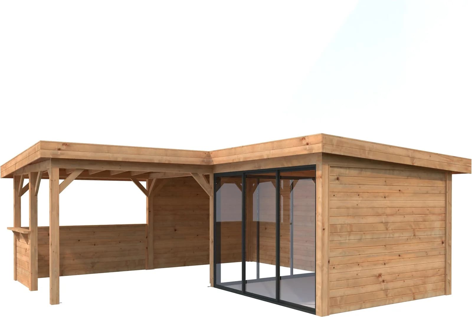 PALMAKO Gartenhaus Lenna 24,9 m² Massivholz hellbraun