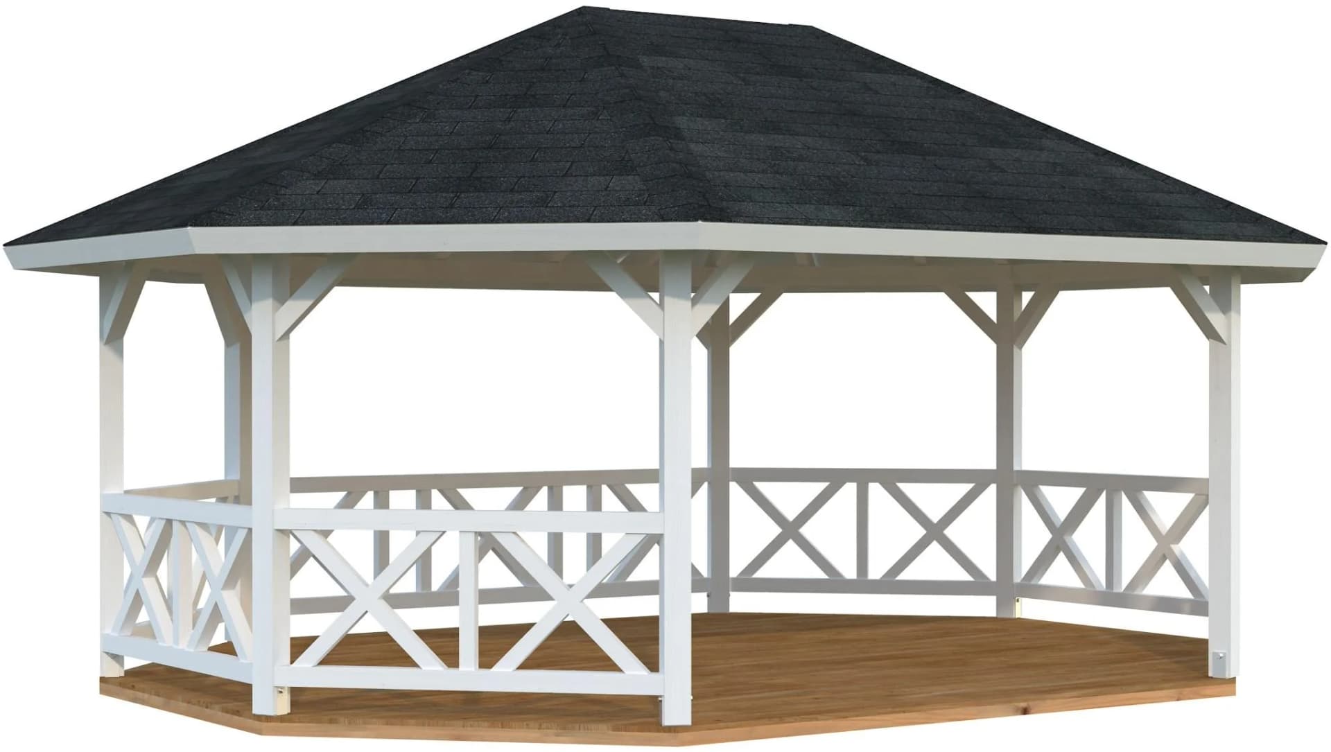 Holzpavillon Betty weiß achteckig Palmako