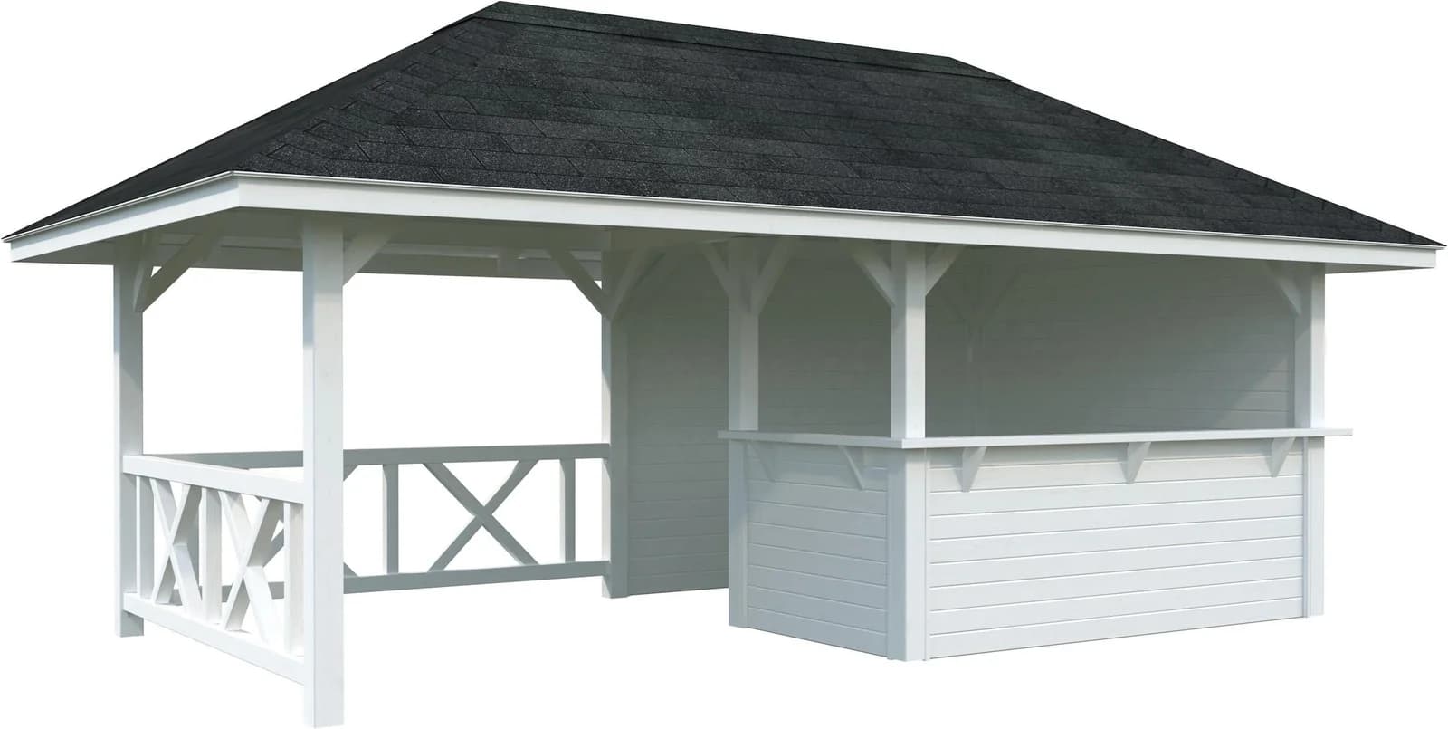 PALMAKO Bianca Holzpavillon 16,6 m² Weiß Fichte