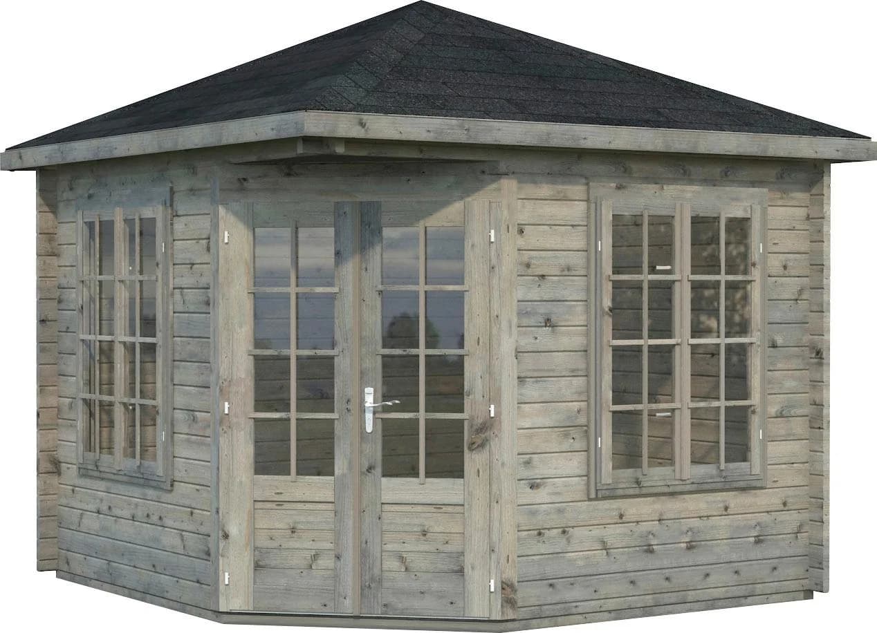 Palmako Pavillon Melanie Gartenhaus 9,9 m² Massivholz Grau