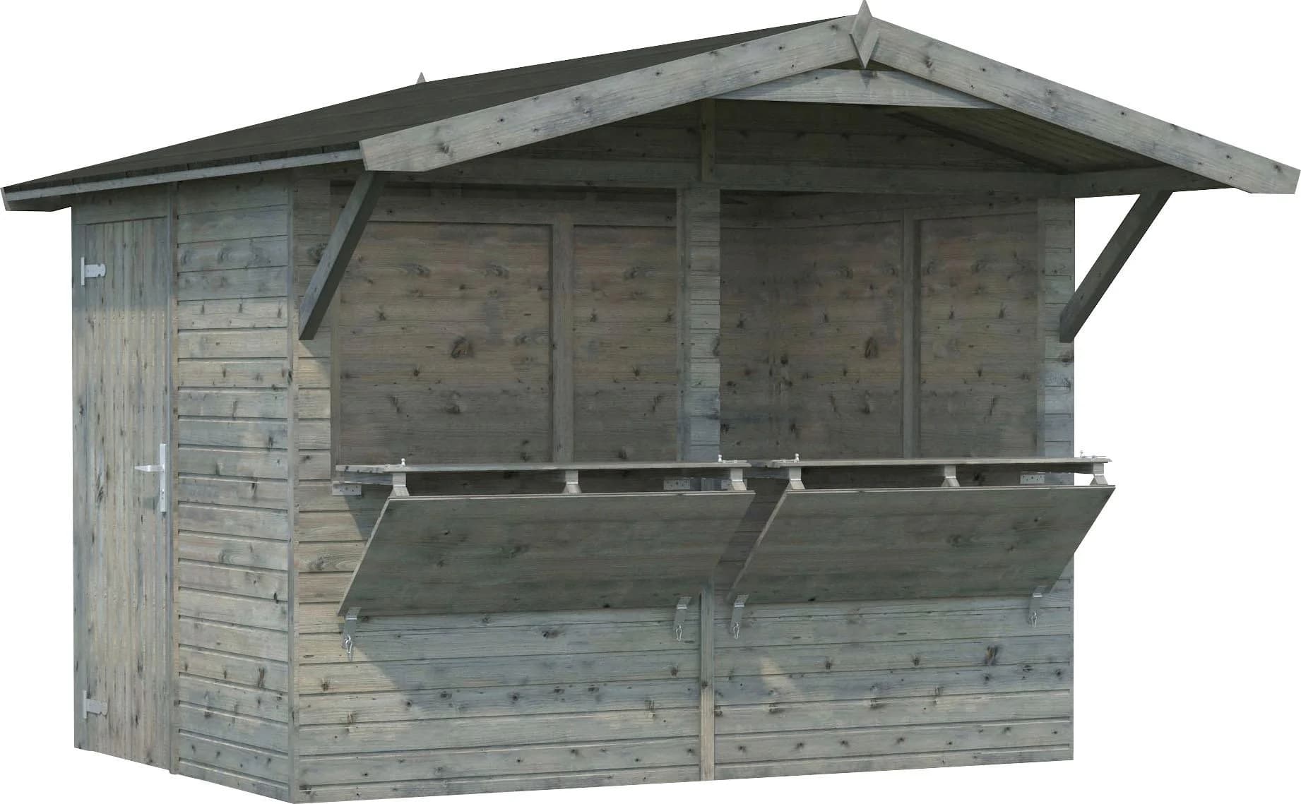 Palmako Gerätehaus Marktstand Stella Massivholz Grau