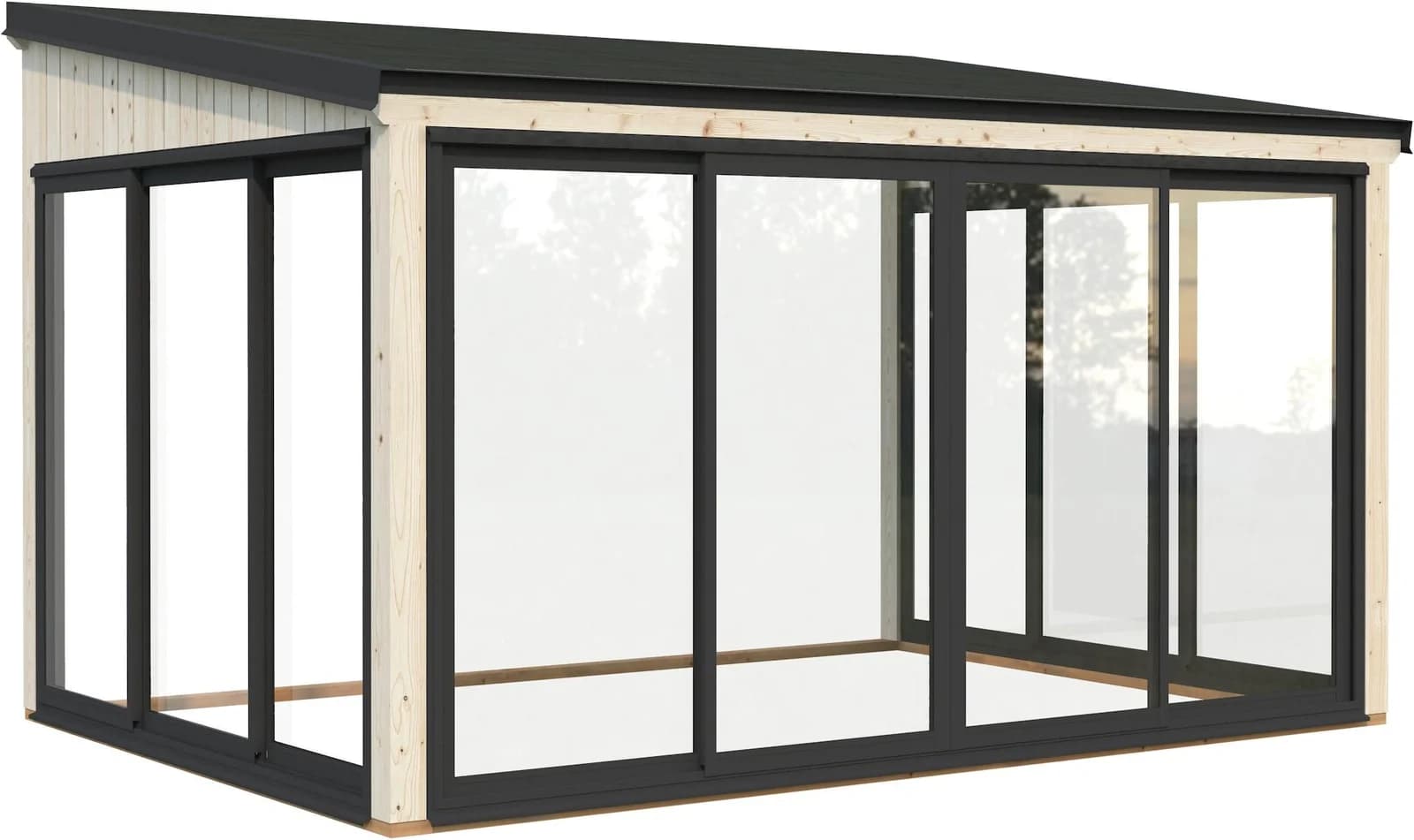 PALMAKO Holzpavillon Lumi 11,6 m² Schwarz