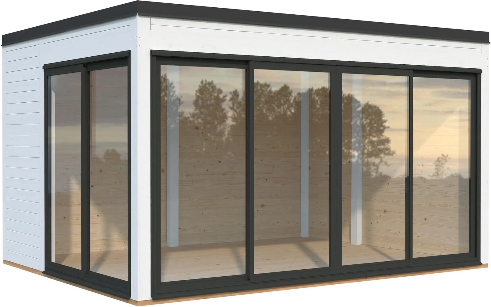 PALMAKO Serena Holzpavillon 12,6 m² Weiß Lackiert