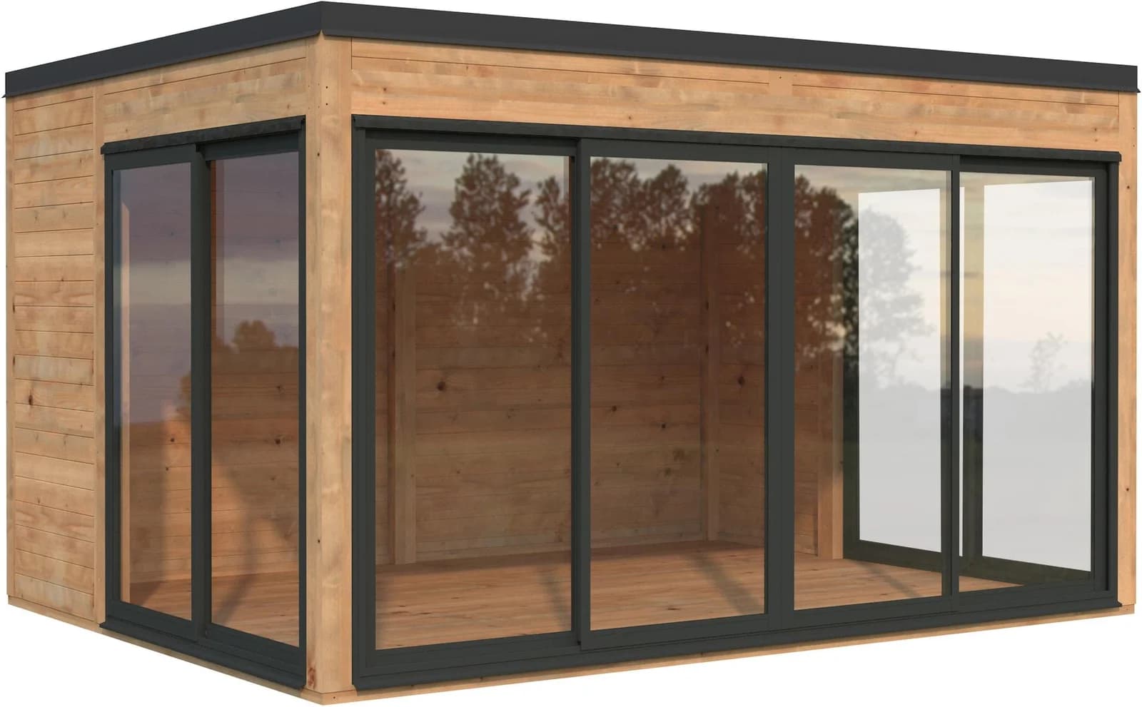 PALMAKO Holzpavillon Serena 12,6 m² Braun Imprägniert