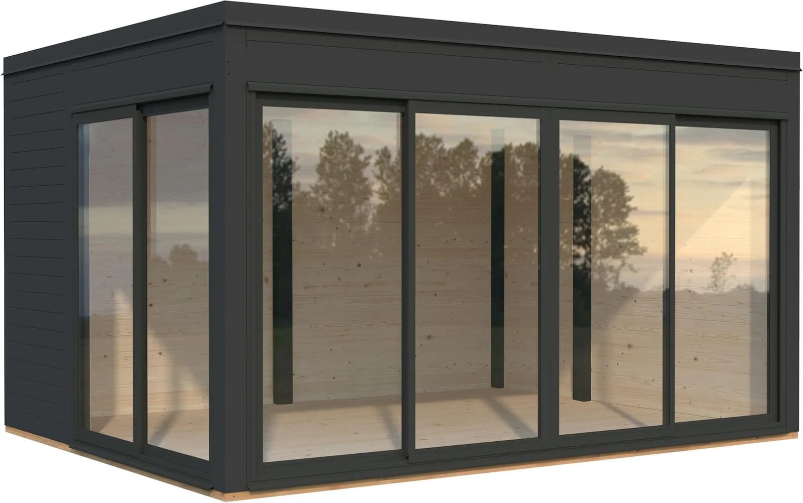PALMAKO Holzpavillon Serena 12,6 m² anthrazit lackiert