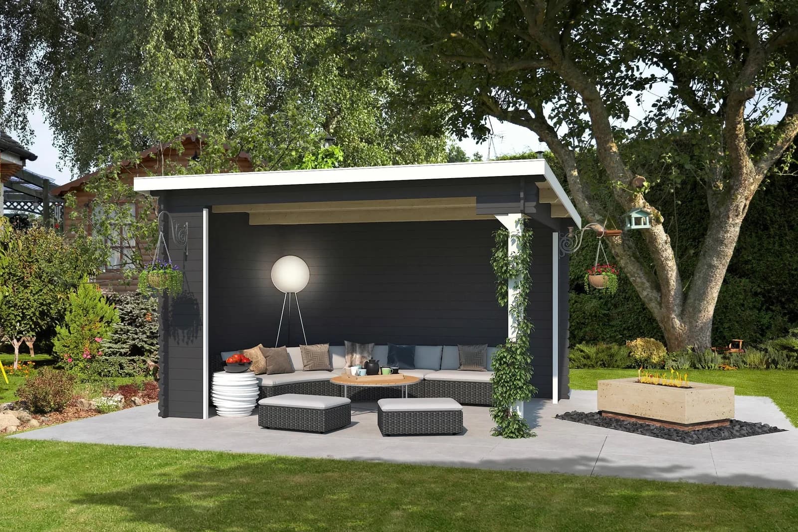 Gartenhaus Pultdach Carbongrau