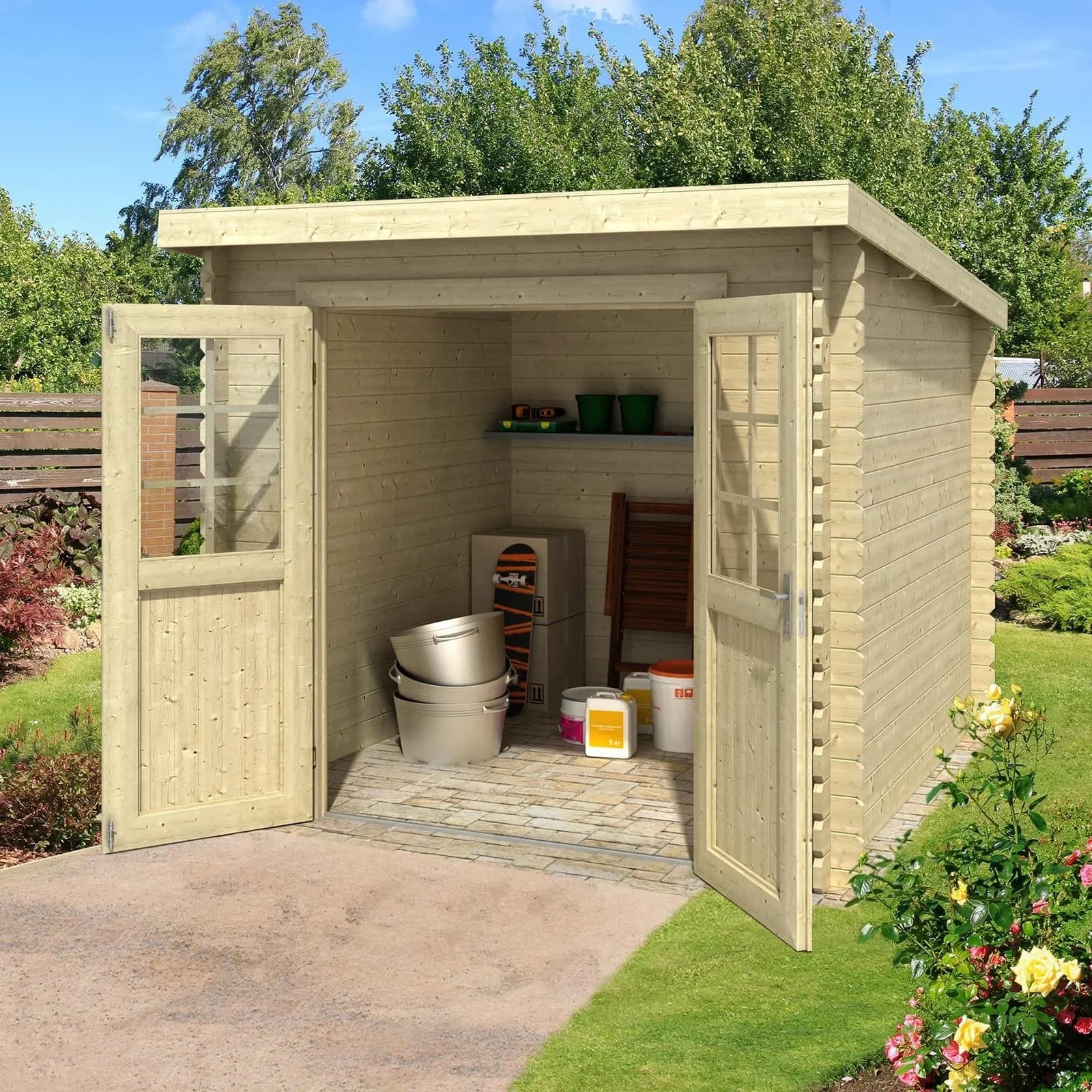 Lasita Maja Gartenhaus Indi 230 Blockbohlensystem