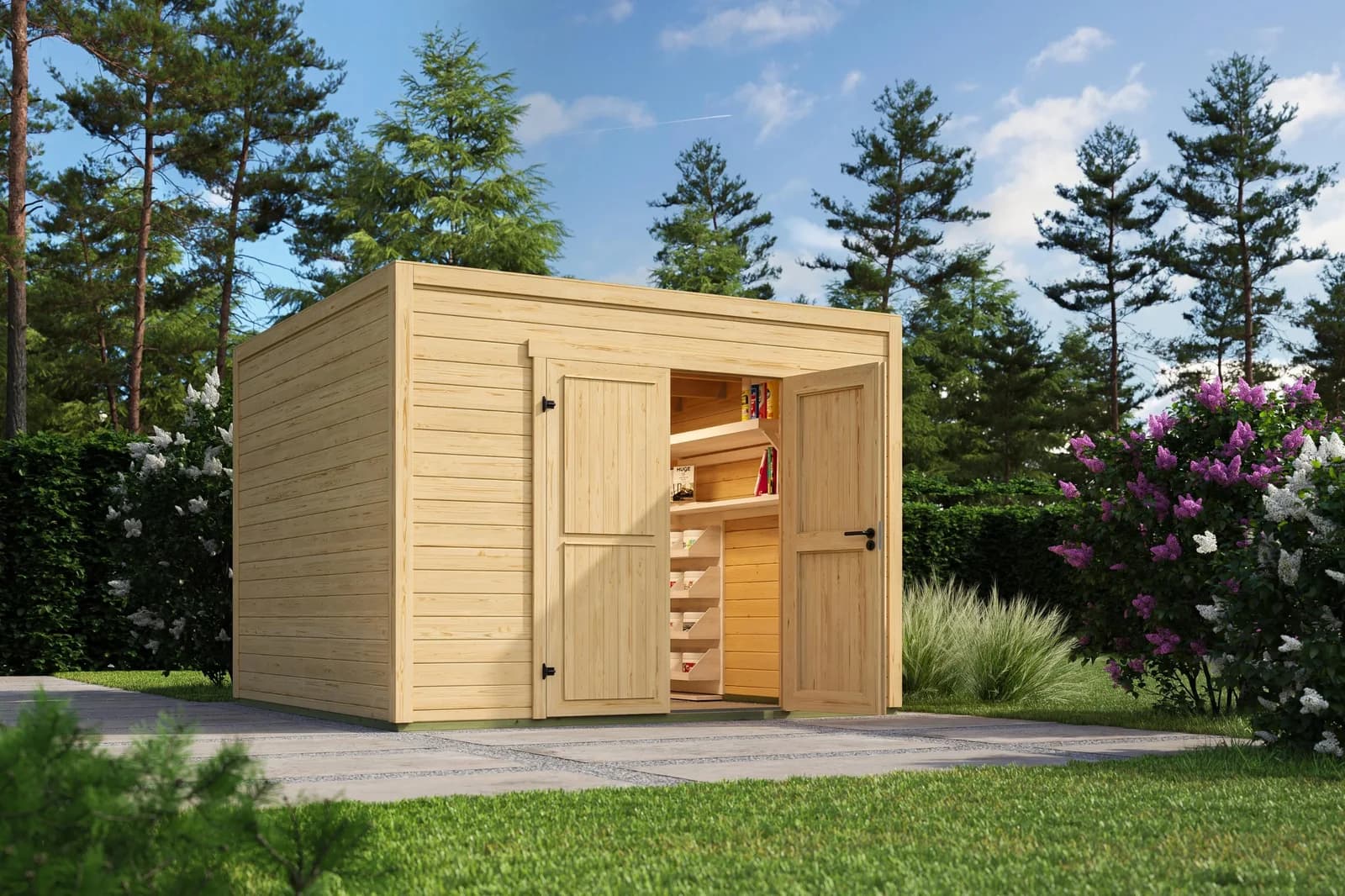 Modernes Gartenhaus aus Massivholz