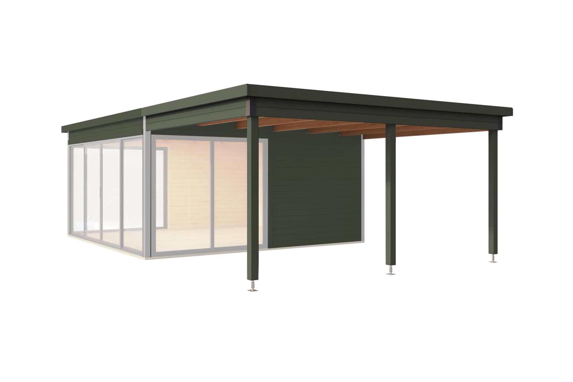 Gartenhaus-Anbaudach NORDIC HOLZ passend für DOMEO 5 Flachdach