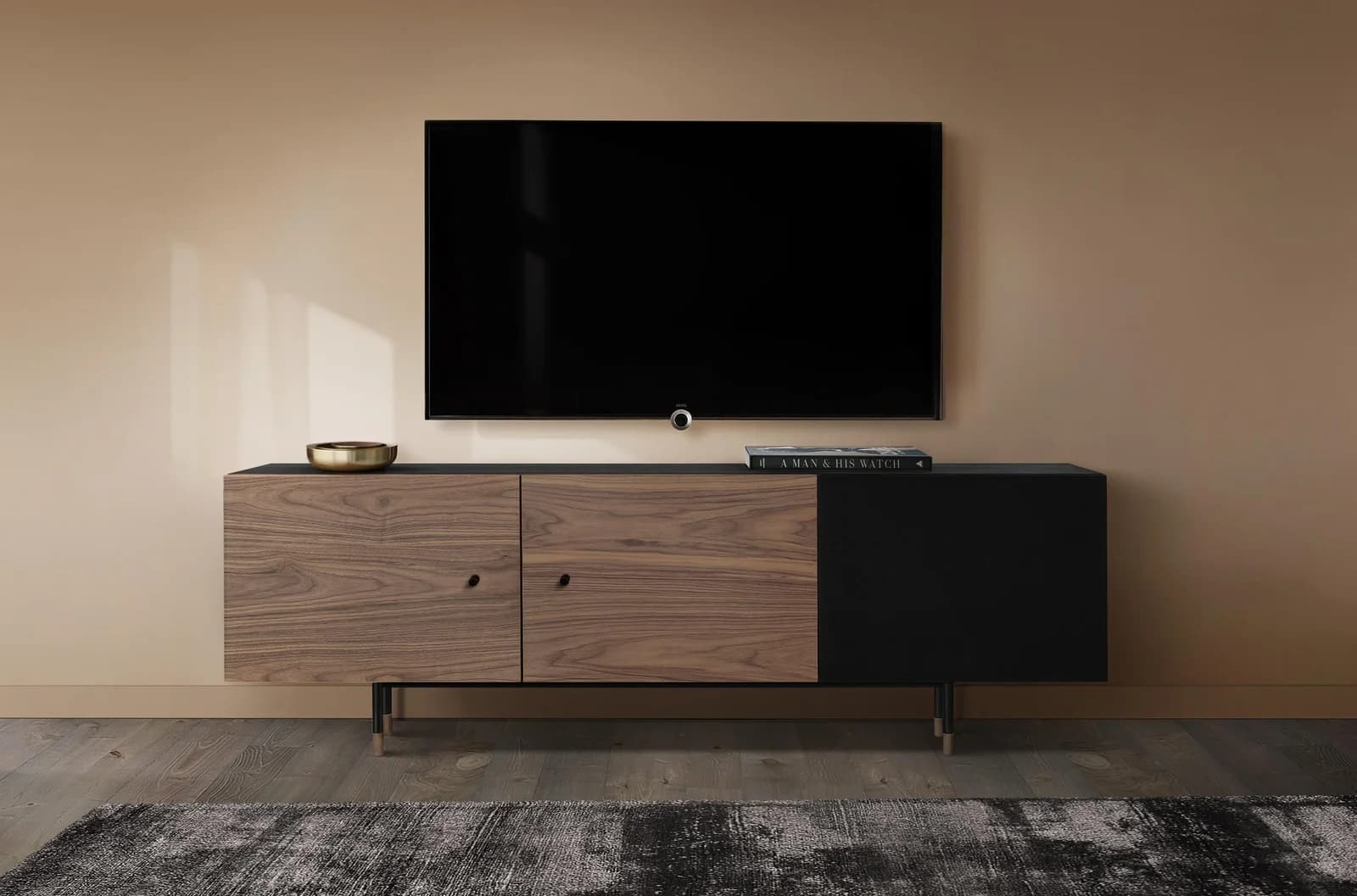 WOODMAN Jugend Kommode Braun Schwarz Eiche Furnier Skandinavisch