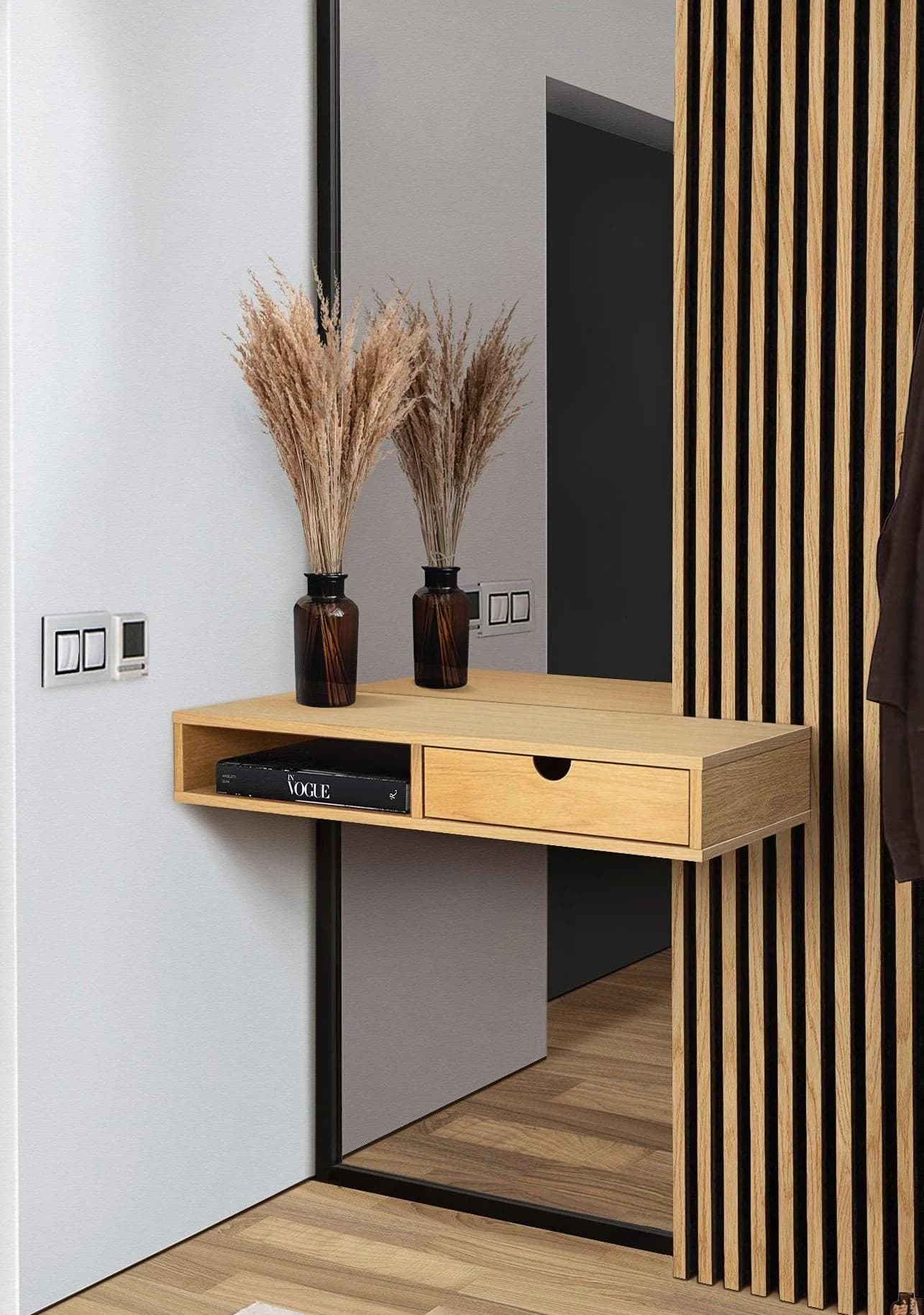 WOODMAN Stauraumschrank Farsta Beige Natur Wandmontage Eiche