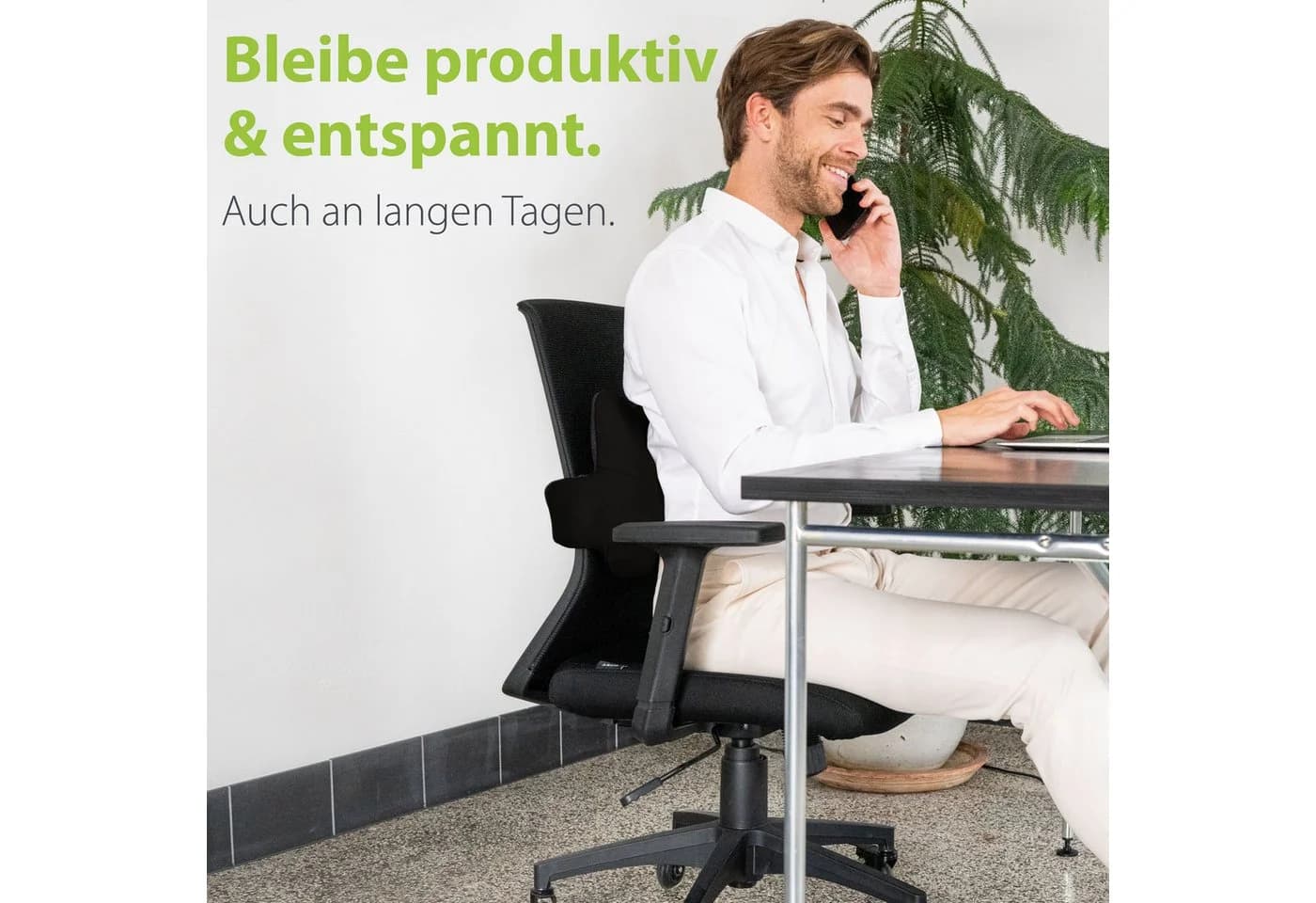 feela Ergonomisches Rückenkissen Schwarz Memory-Schaum - Bild 4