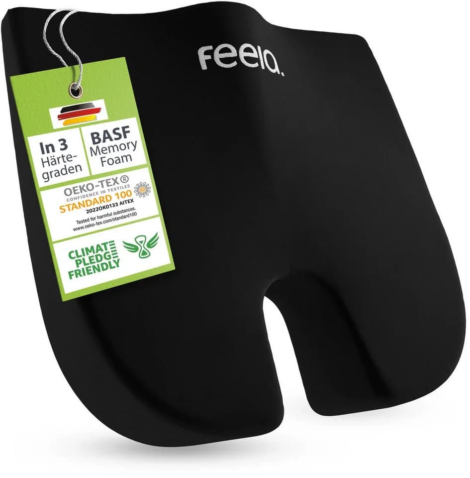 feela Sitzkissen Orthopädisches Keilkissen Schwarz Memory-Schaum - Bild 2