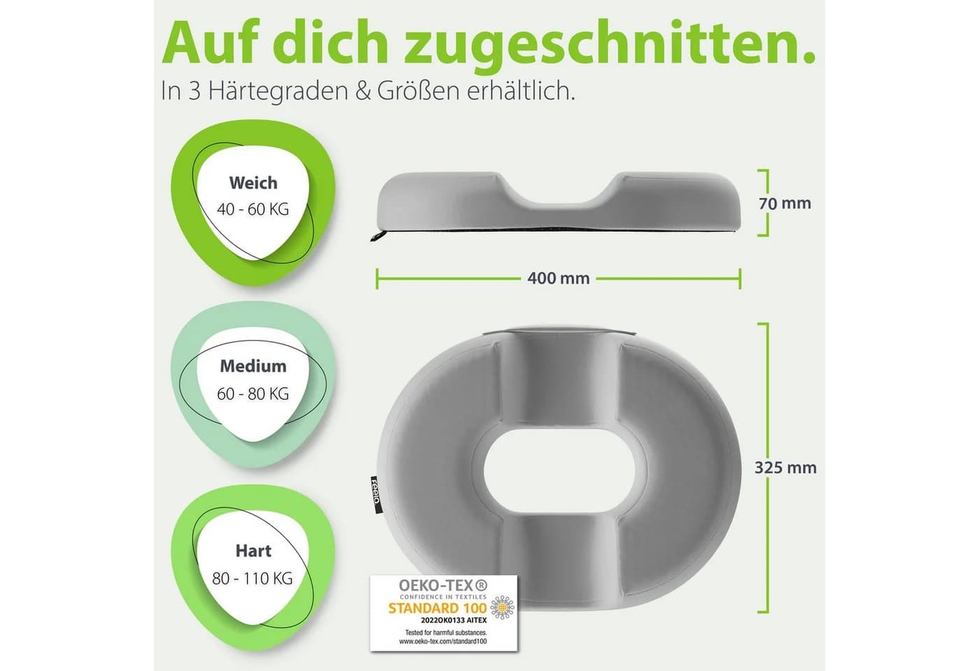 feela Orthopädischer Sitzring mit Memory Foam & Gel-Schicht - Bild 4