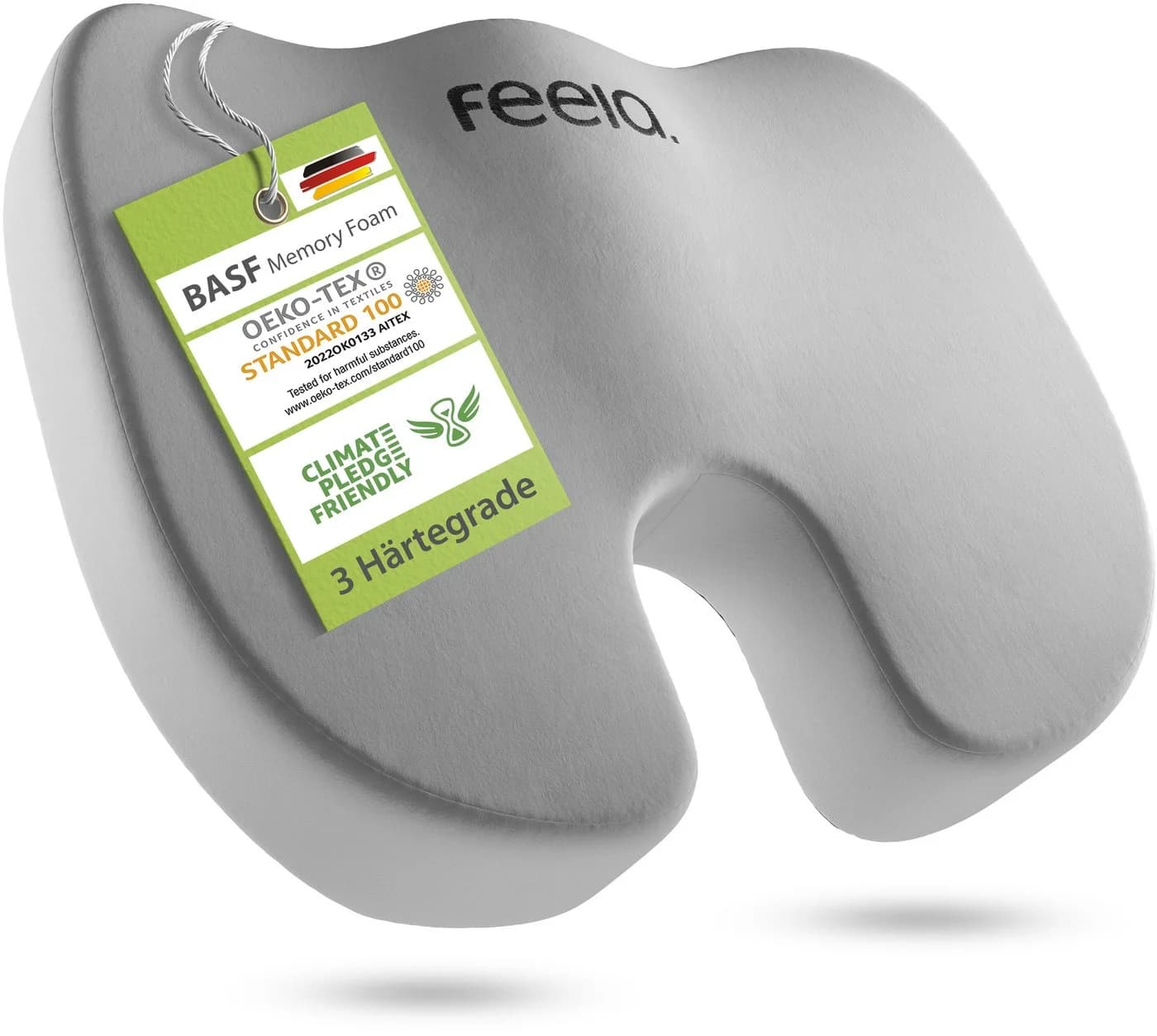 feela Orthopädisches Auto-Sitzkissen Silber - Entlastet Rücken & Steißbein - Bild 2