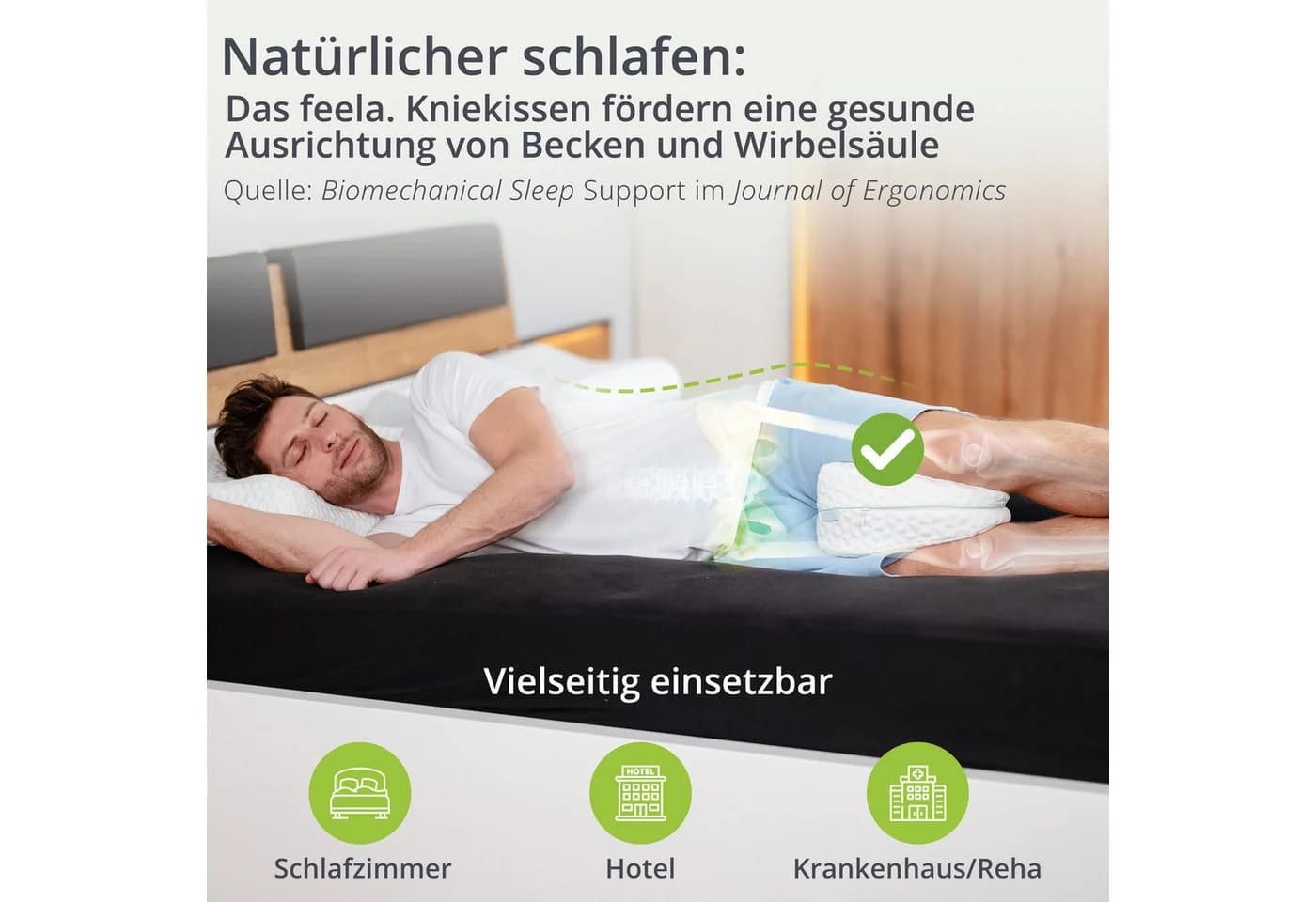feela Kniekissen Ergonomisch Weiß Memory-Schaum - Bild 5