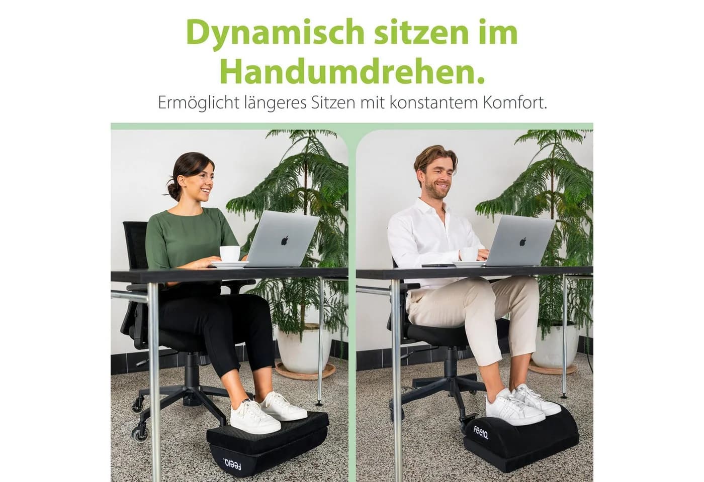 feela Ergonomische Fußstütze Schwarz Memory-Schaum