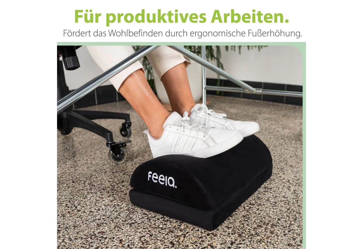 feela Ergonomische Fußstütze Schwarz Memory-Schaum - Bild 3