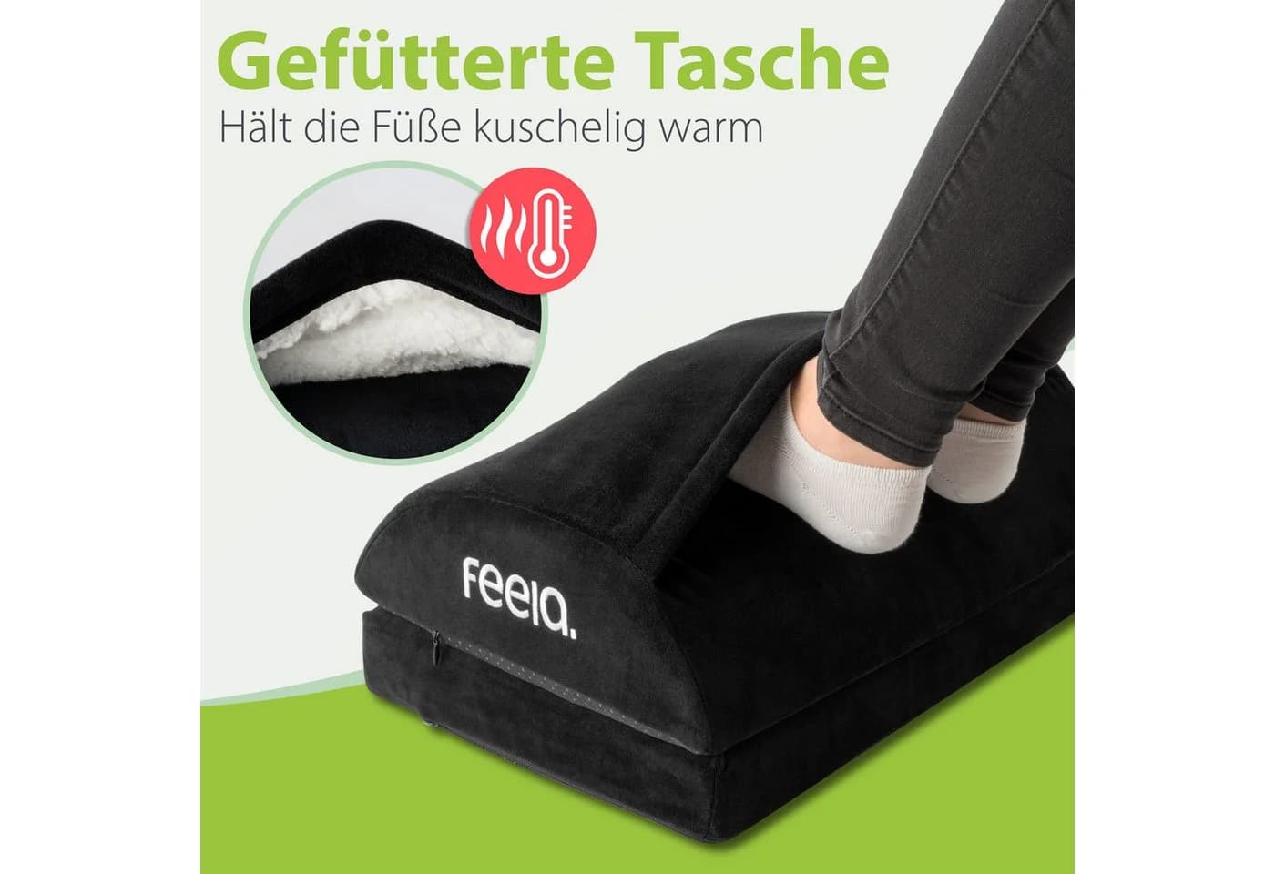 feela Ergonomische Fußstütze Schwarz Memory-Schaum - Bild 4