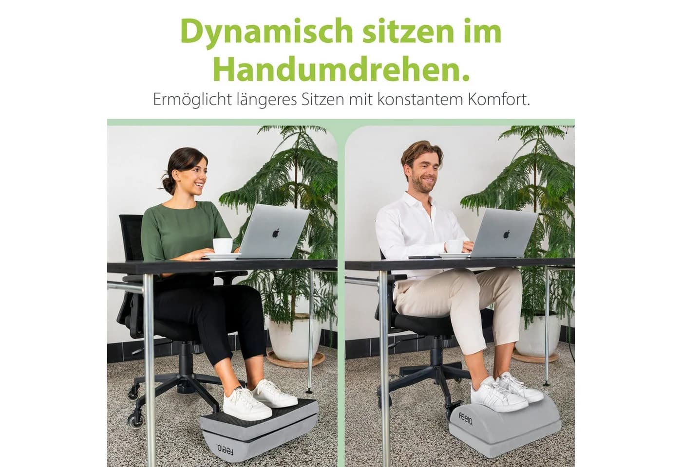 feela Ergonomische Fußstütze Memory-Schaum Silber