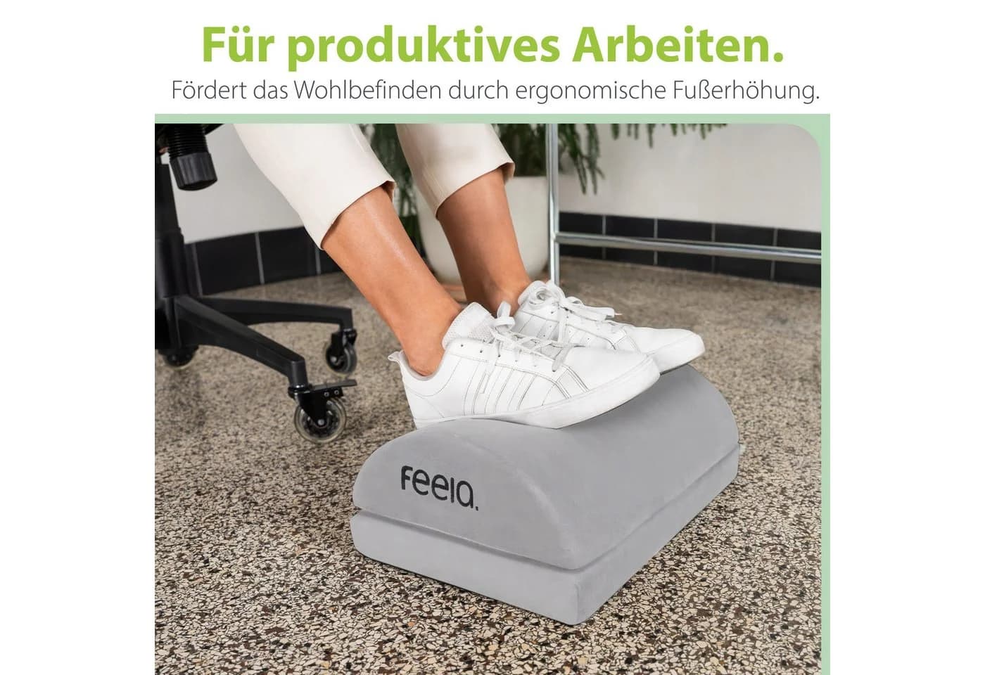 feela Ergonomische Fußstütze Memory-Schaum Silber - Bild 3