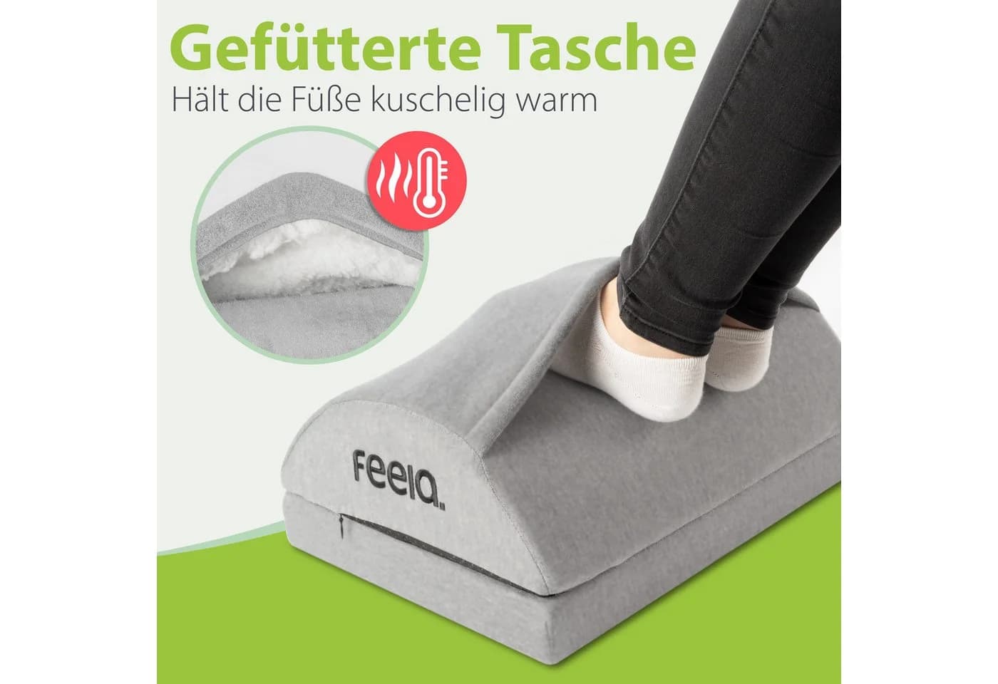 feela Ergonomische Fußstütze Memory-Schaum Silber - Bild 4