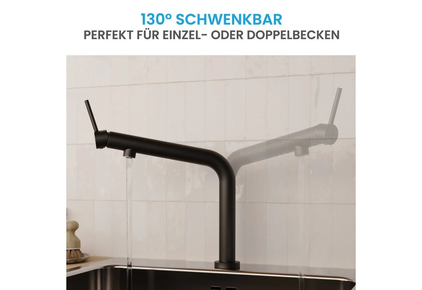Bächlein Spültischarmatur Boyano Matt Schwarz Einhebel - Bild 4
