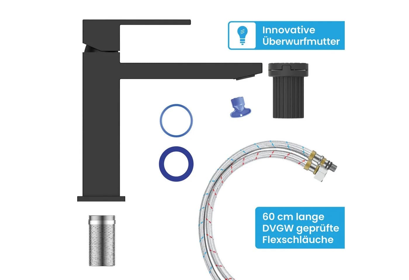 Bächlein Badarmatur Imatra Schwarz-matt Minimalistischer Wasserhahn - Bild 5
