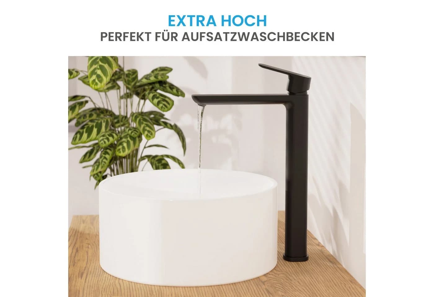 Bächlein Badarmatur Mizarela hoch Schwarz Matt - Bild 4