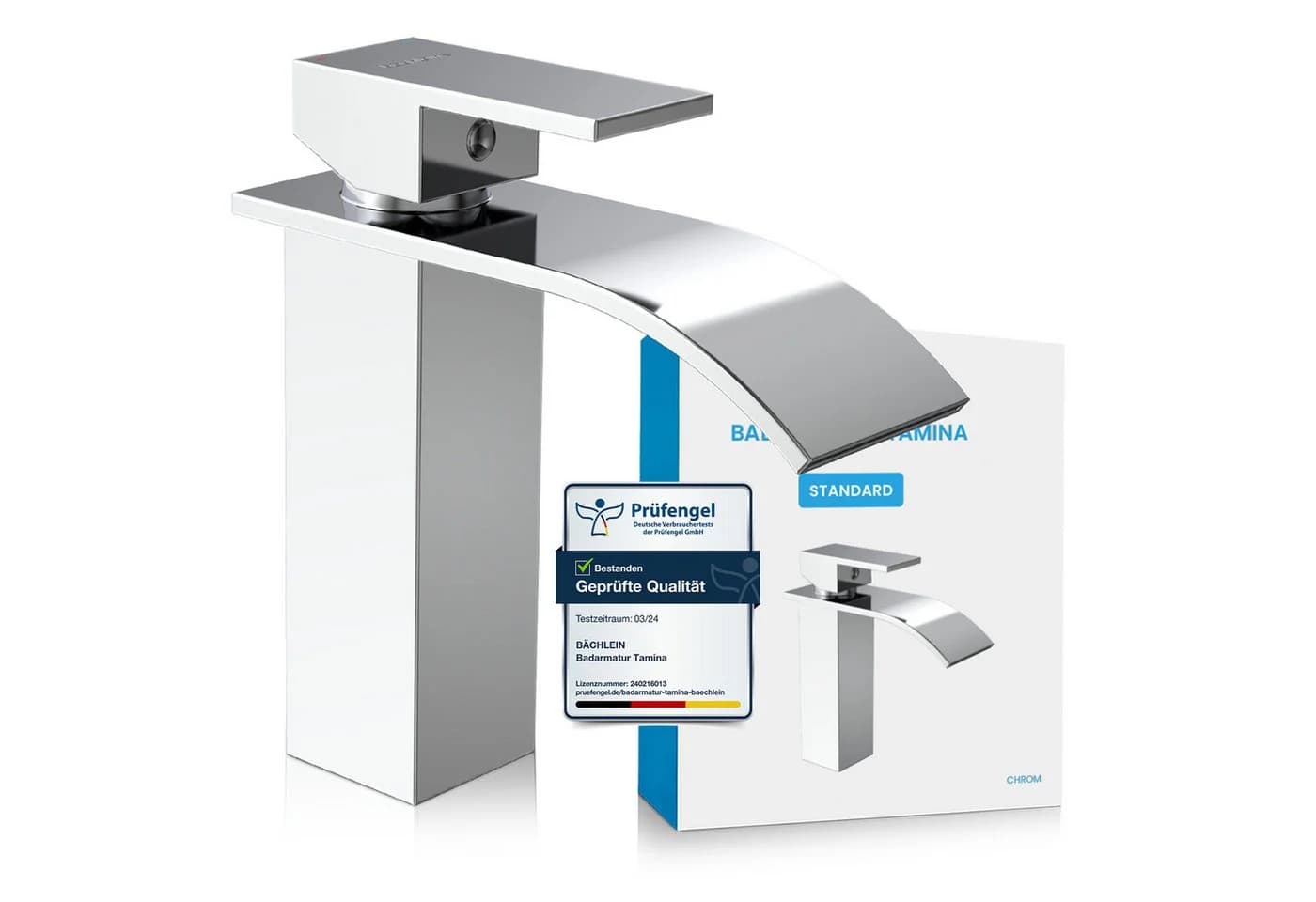 Bächlein Badarmatur Tamina Chrom Wasserfalloptik - Bild 2