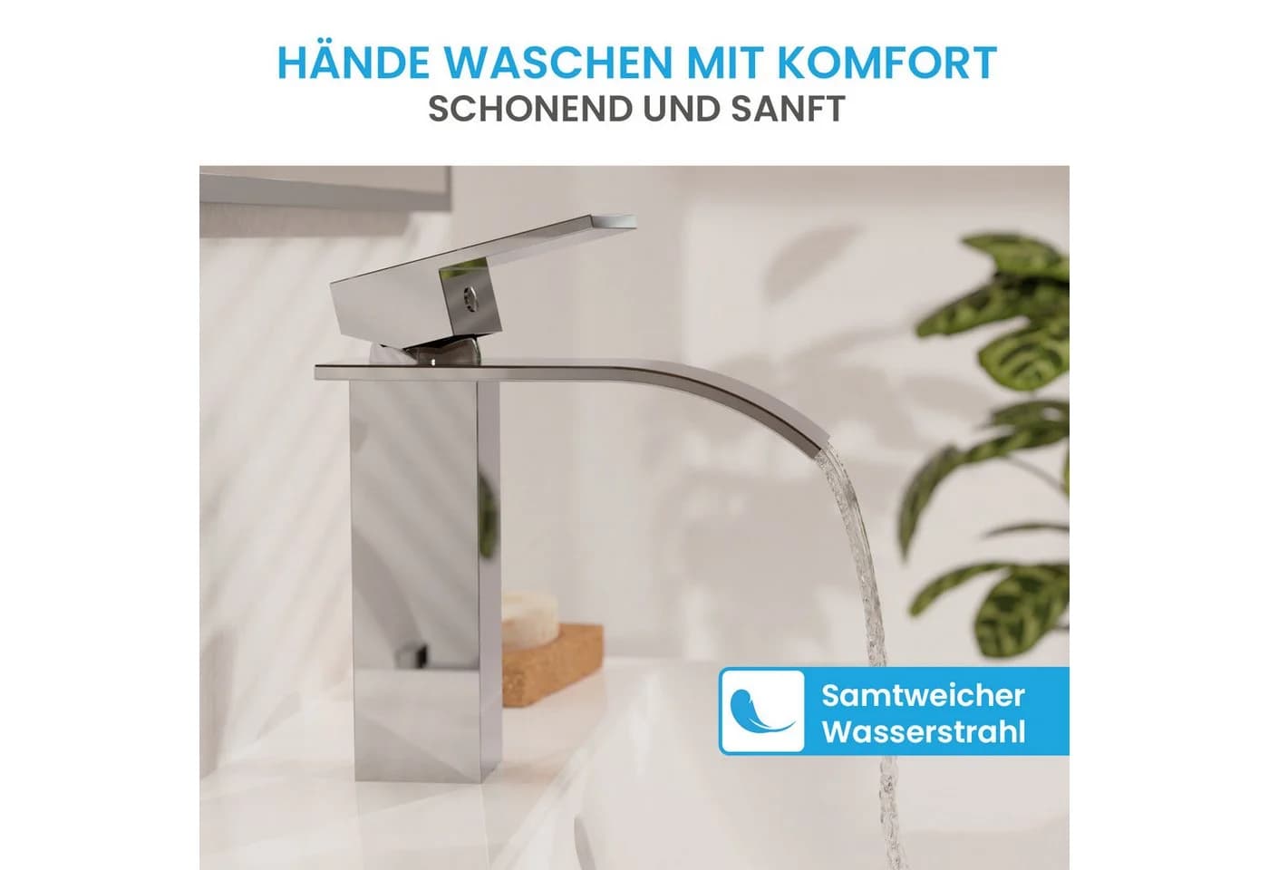 Bächlein Badarmatur Tamina Chrom Wasserfalloptik - Bild 4