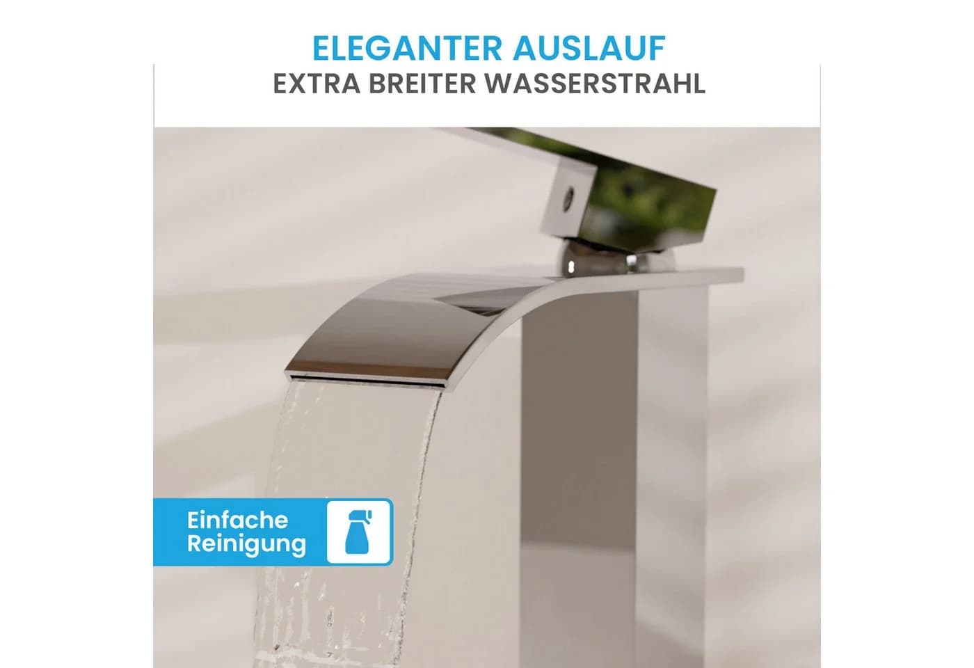 Bächlein Badarmatur Tamina Wasserfall Hoch Chrom