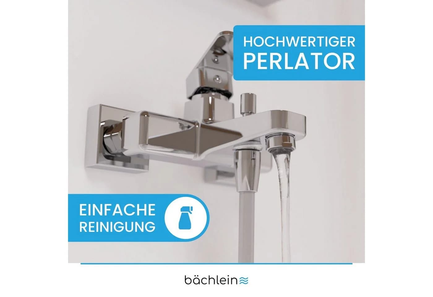 Bächlein Badewannenarmatur Junias - Duscharmatur Chrom oder Schwarz