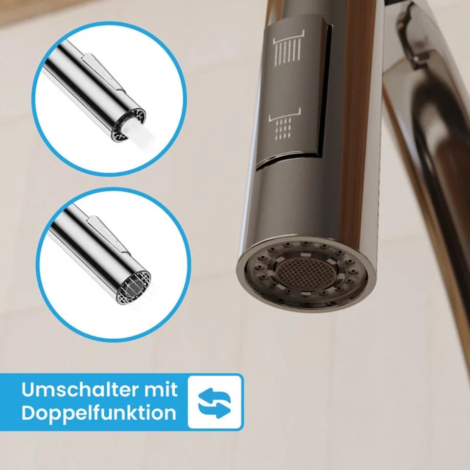 Bächlein Küchenarmatur Assaranco - Flexibler Küchen Wasserhahn mit Magnetischer Halterung