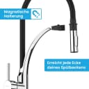 Bächlein Küchenarmatur Assaranco - Flexibler Küchen Wasserhahn mit Magnetischer Halterung Bild 4