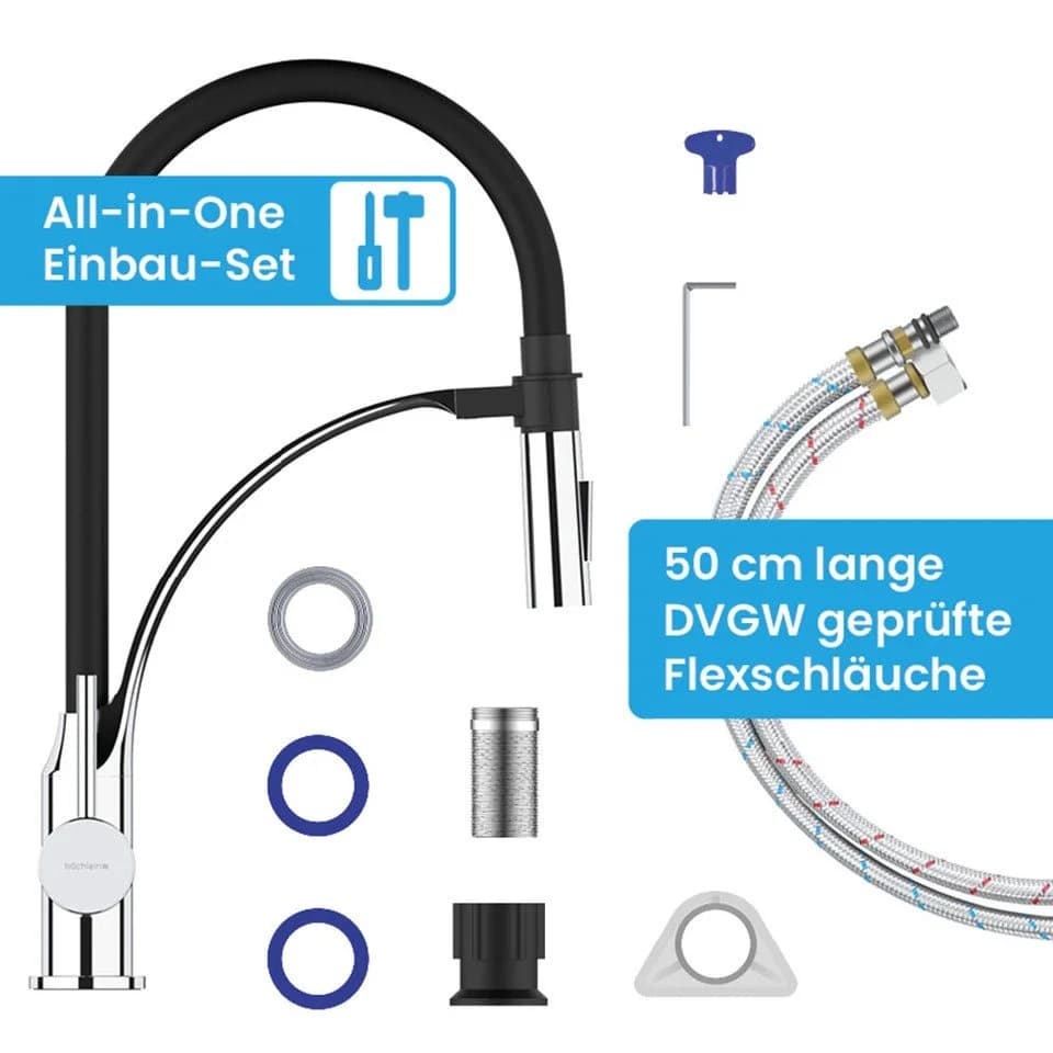 Bächlein Küchenarmatur Assaranco - Flexibler Küchen Wasserhahn mit Magnetischer Halterung - Bild 5