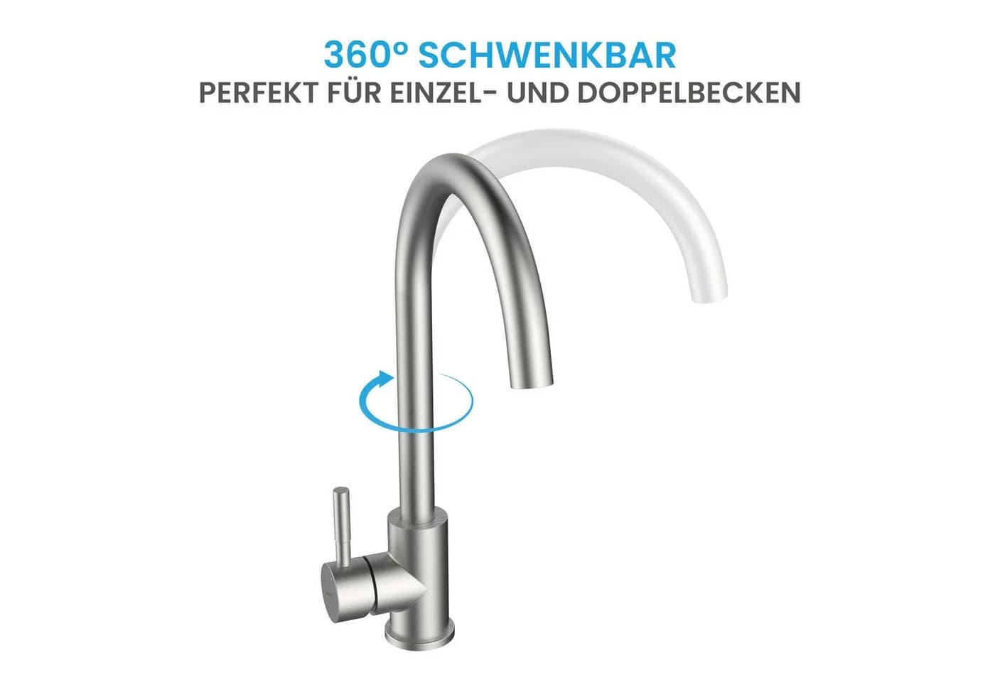 Bächlein Gleno Küchenarmatur Edelstahl Gebürstet Einhebel - Bild 4