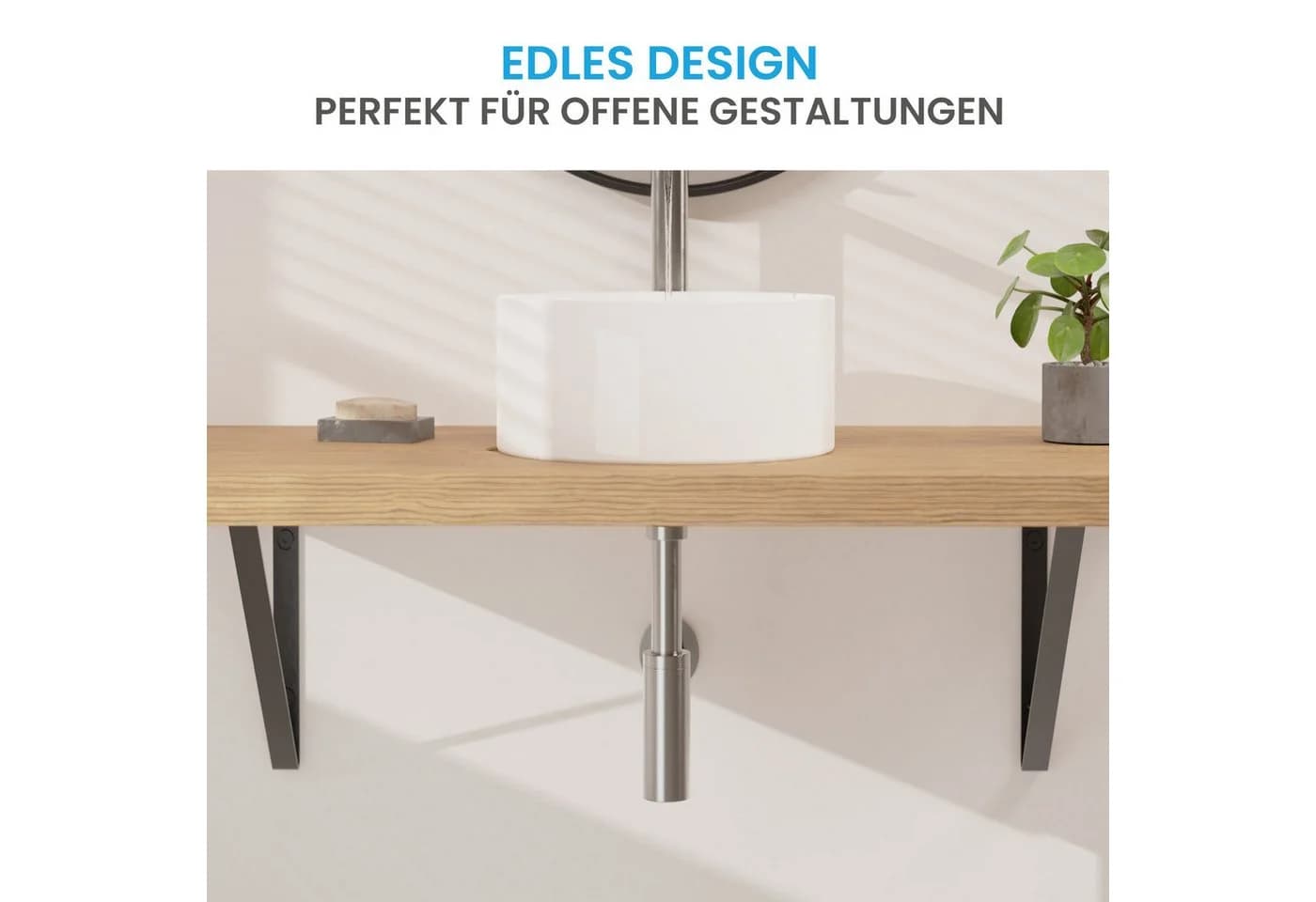 Bächlein Siphon Eleganter Waschbeckenablauf Edelstahl Gebürstet