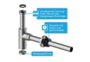 Bächlein Siphon Eleganter Waschbeckenablauf Edelstahl Gebürstet Bild 3