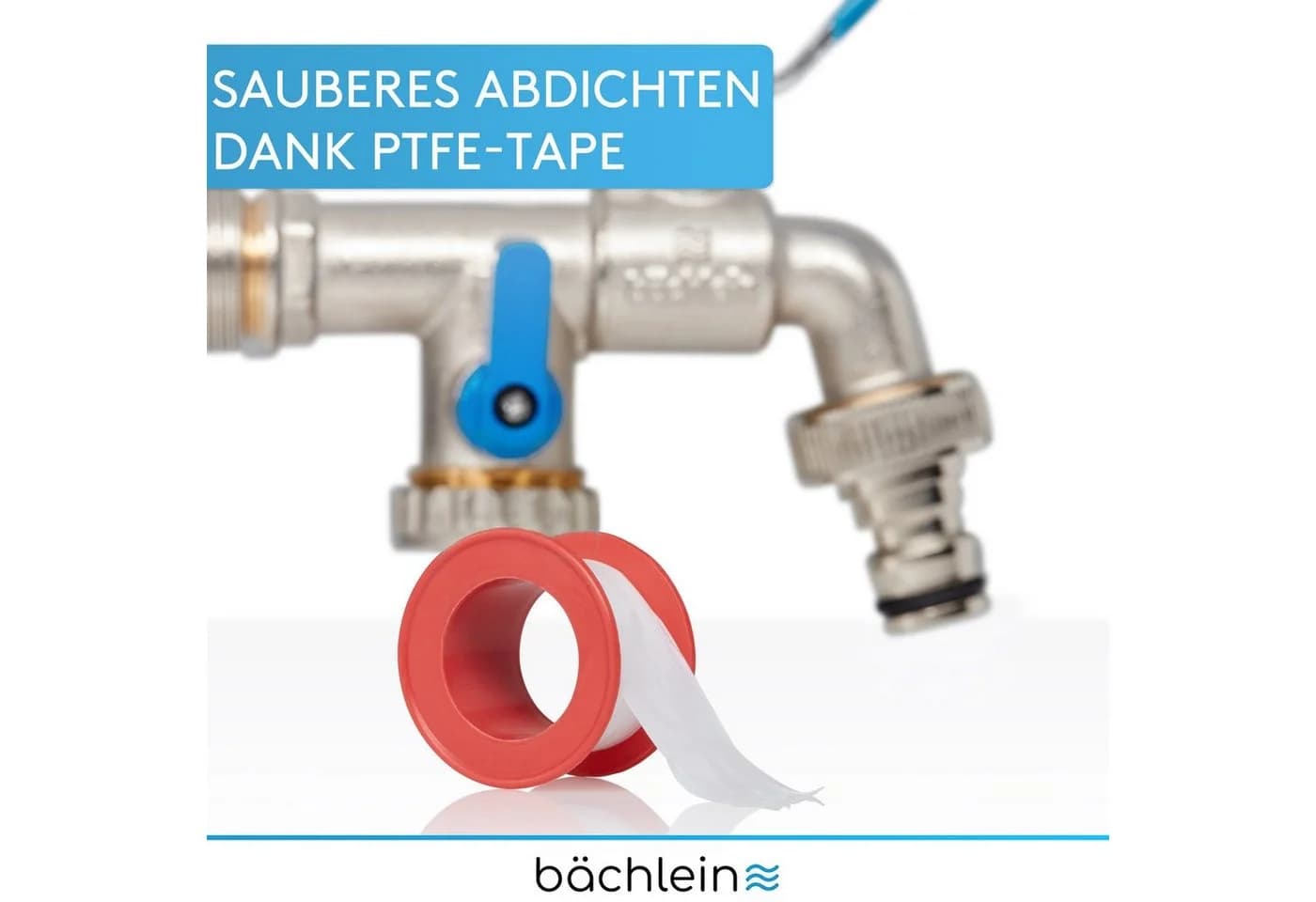 Bächlein Auslaufventil Doppel-Wasserhahn Garten Blau - Bild 5