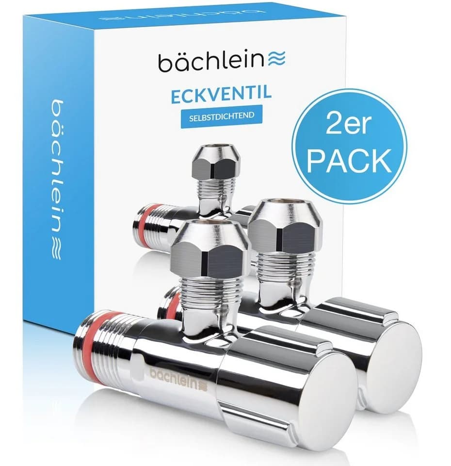 Bächlein Eckventil 2er-Set Schnellverschluss Verchromt - Bild 2
